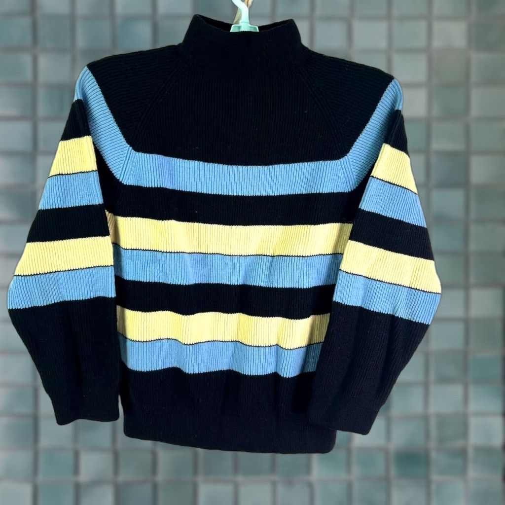 Vintage VINTAGE Reine Woole Striped Wool Sweater Men's S (US) Blue, Wool Knit Crew Neck, Classic Fit, All Seasons, Heavyweight, 40" Chest, German Made Size US S / EU 44-46 / 1 - 1 Thumbnail