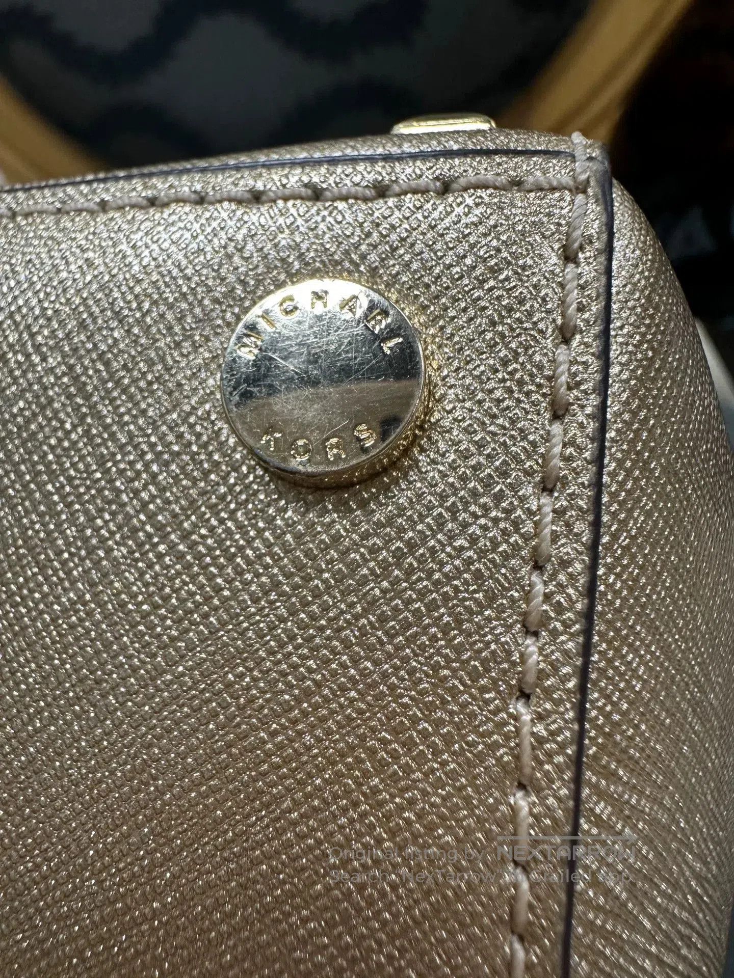Michael Kors Gold Studded Michael Kors Handbag. Size ONE SIZE - 5 Thumbnail