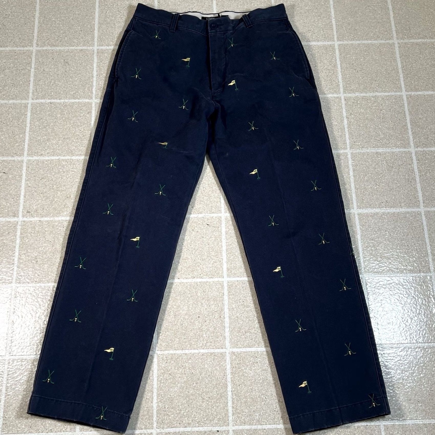 J.Crew J.CREW Chino Pants Mens 30 L29 Navy Embroidered Mid Rise Size US 30 / EU 46 - 2 Thumbnail