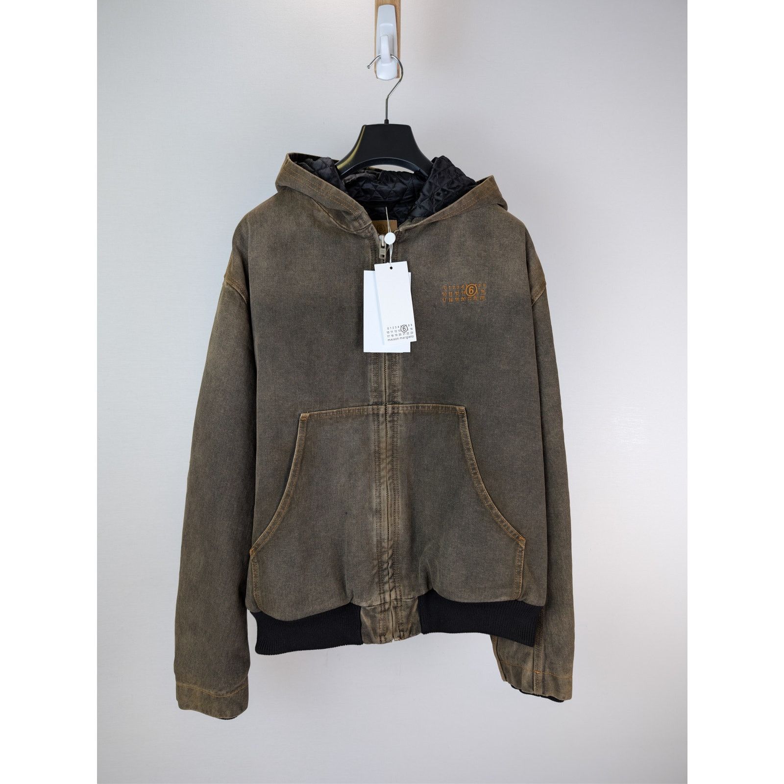 Maison Margiela o1rshd1 MM6 Hooded Hoodie Denim Jacket in Brown Size US M / EU 48-50 / 2 - 1 Thumbnail