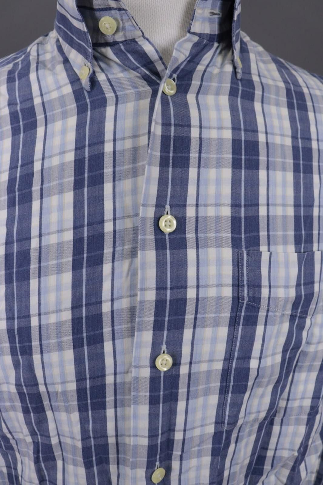 Designer Burberry London Blue Check Button Down Shirt Size 39 Size US M / EU 48-50 / 2 - 5 Thumbnail