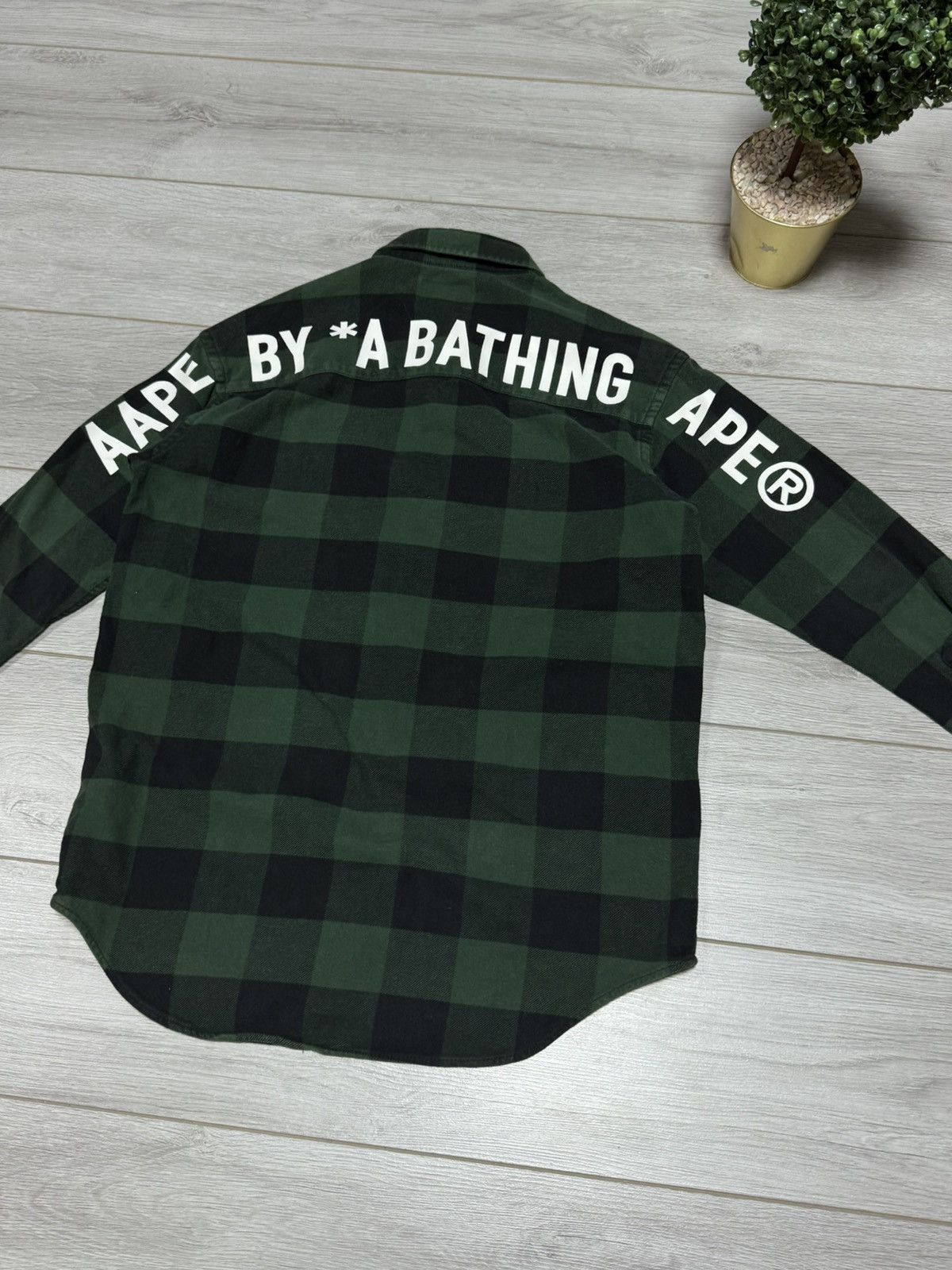 Aape Aape Bape check shirt plaid overshot spell out big logo Size US M / EU 48-50 / 2 - 2 Thumbnail