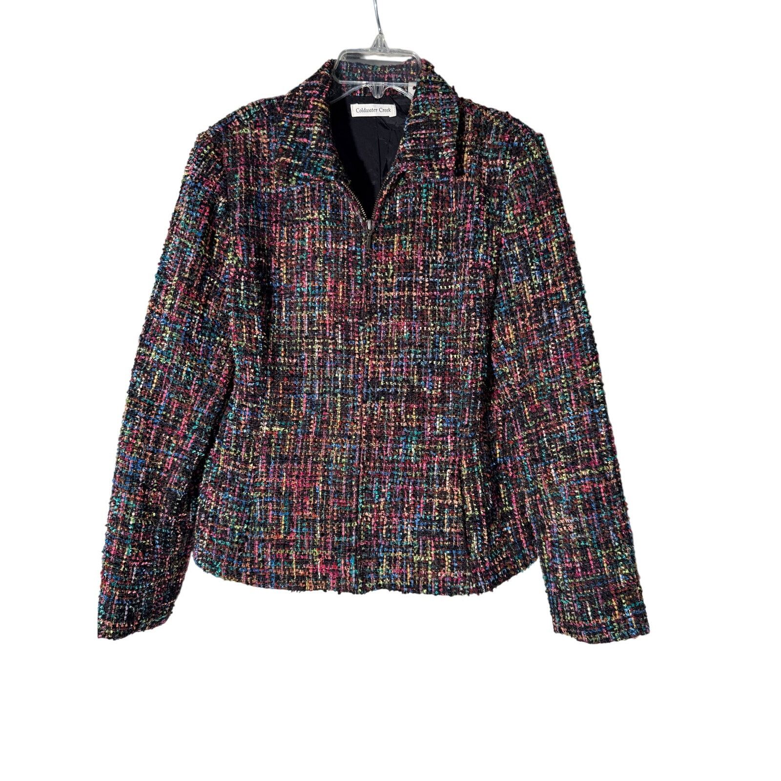 Coldwater Creek Coldwater Creek Sz12 Tweed Zip Up Blazer Jacket Size XL / US 12-14 / IT 48-50 - 1 Thumbnail