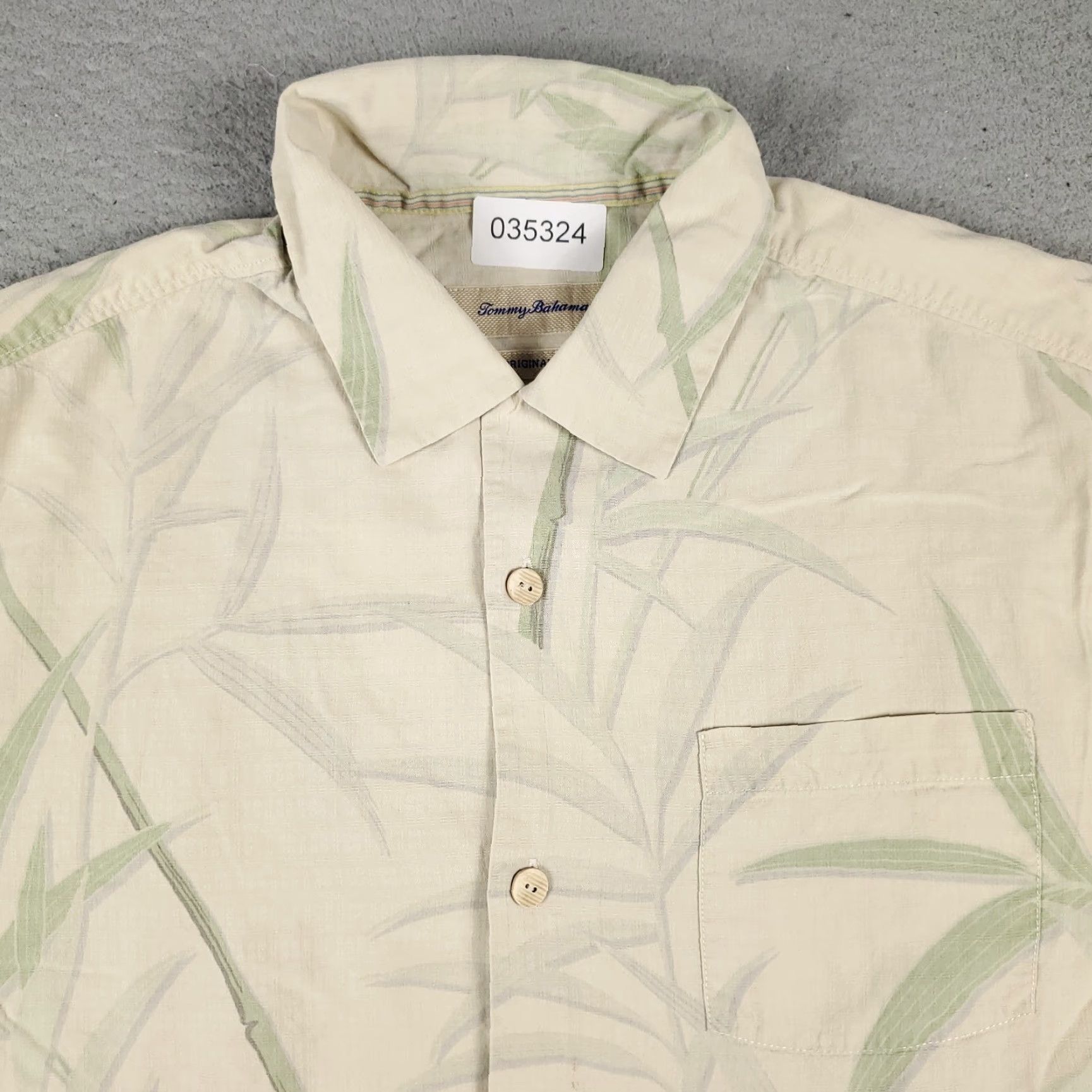 Tommy Bahama Tommy Bahama Beige Floral Button-Up Shirt Men's Large Short Sleeve Hawaiian Beach Modern Size US L / EU 52-54 / 3 - 2 Thumbnail
