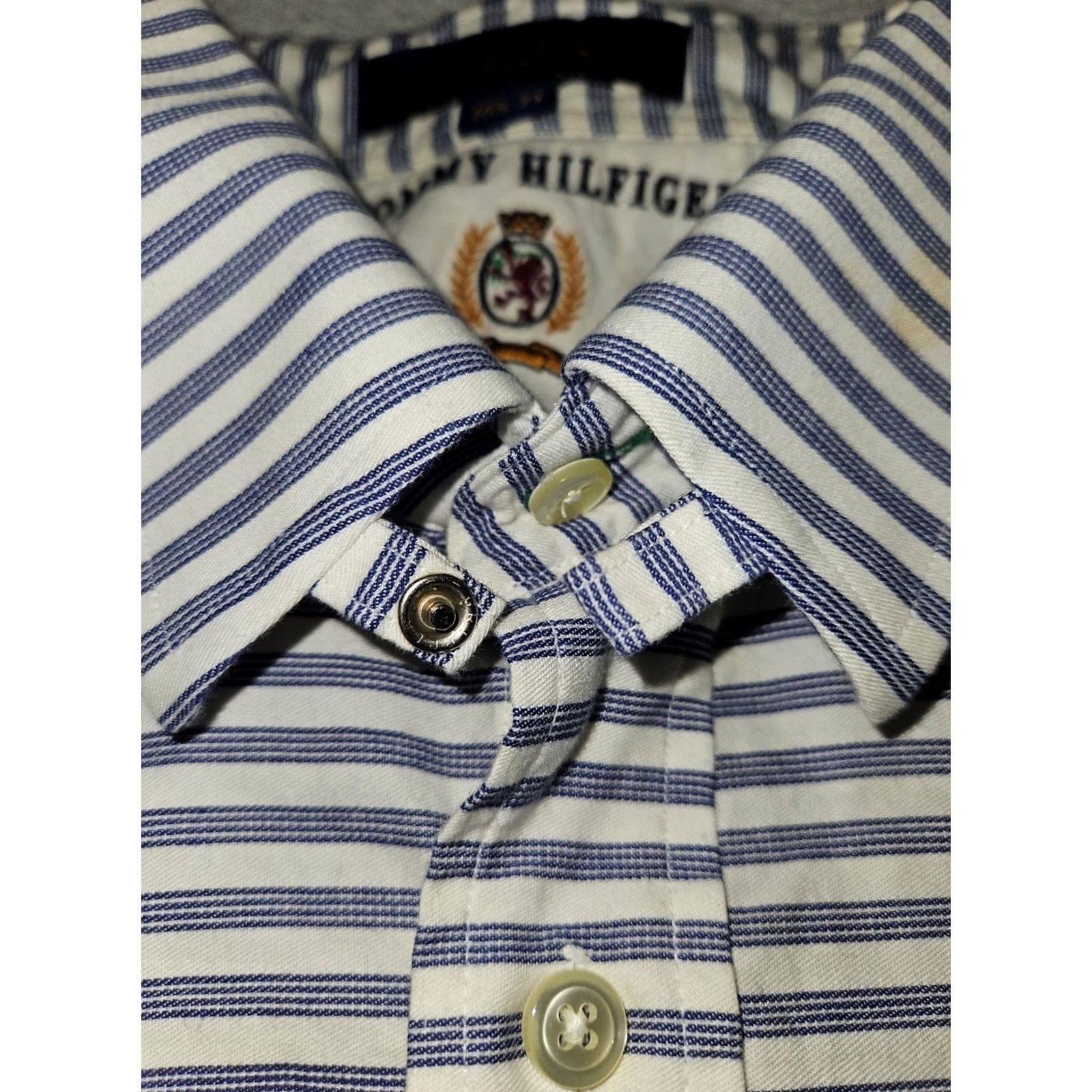 Tommy Hilfiger VINTAGE Tommy Hilfiger Button Up Shirt Mens 34 50 Chest White Striped 90s Retro Classic Casual Business Mens Size US S / EU 44-46 / 1 - 6 Thumbnail