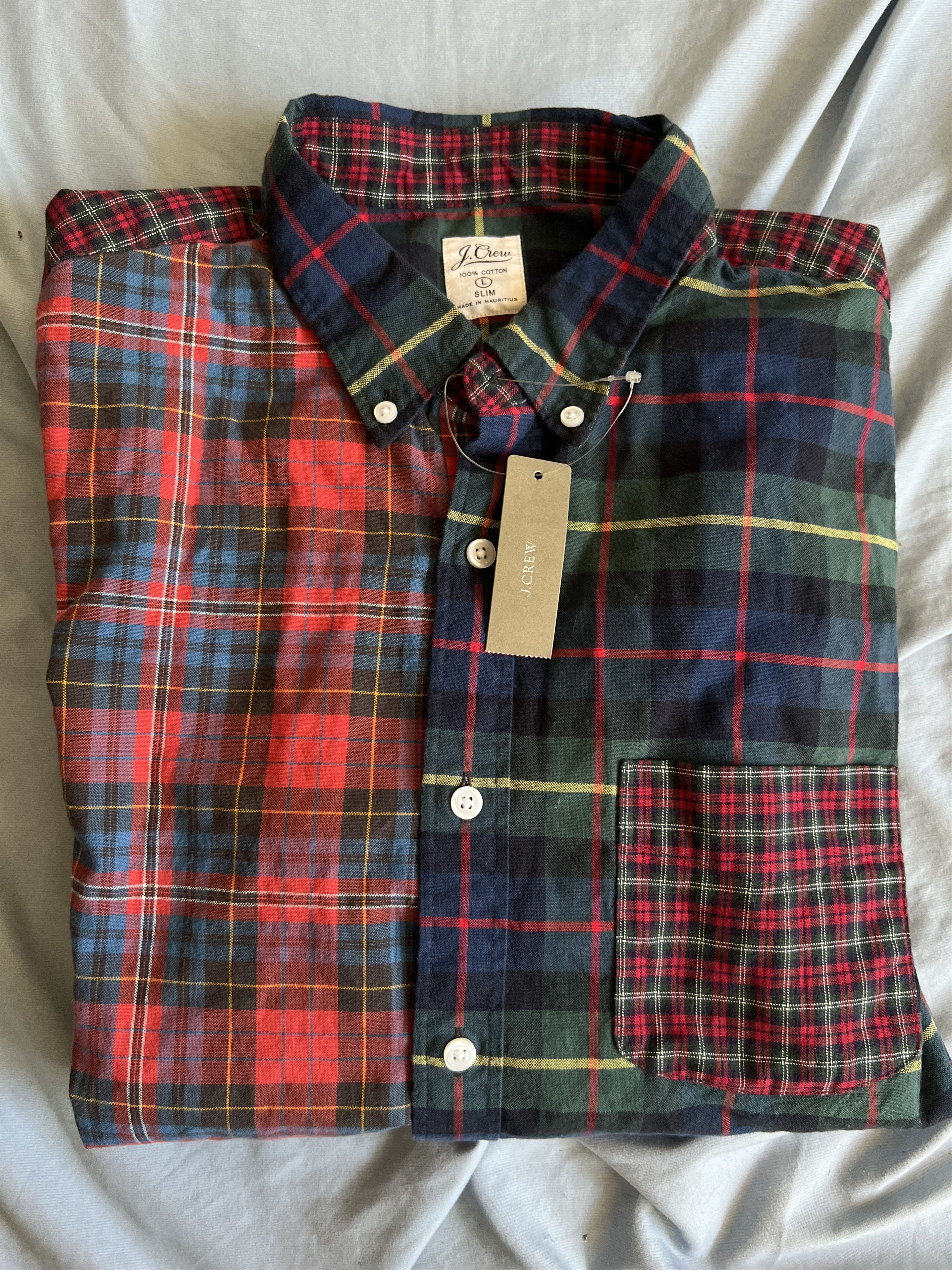 J.Crew J. Crew Tartan Patchwork shirt large slim fit $98 Size US L / EU 52-54 / 3 - 3 Thumbnail