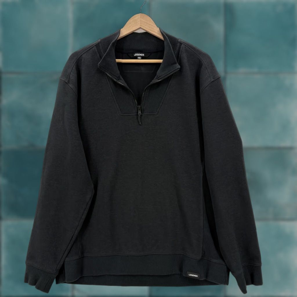 Vintage Legends Highland Quarter Zip Mens XL Gray Fleece Pullover Mock Neck 1/4 Zip Pullover Sportswear Sweatshirt Winter Camp Casual Logo Shirt Mens Size US XL / EU 56 / 4 - 1 Thumbnail