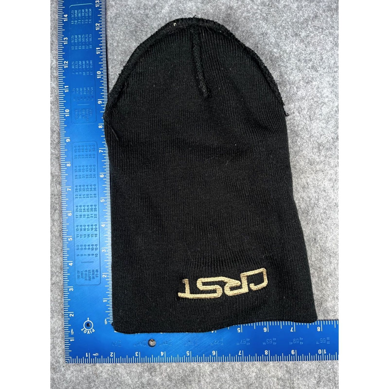 Vintage CRST Hat Beanie Unisex One Size Black Knit Logo Stretch Casual Winter Warm Size ONE SIZE - 5 Thumbnail