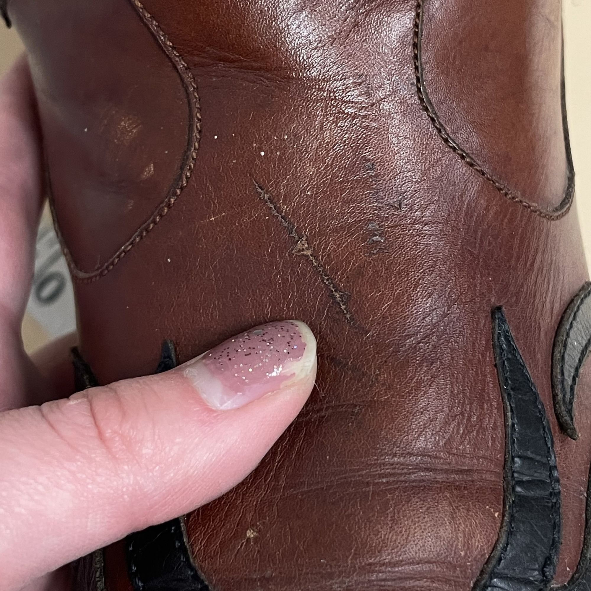 Other Vtg Van Eli Leather Cowboy Western Black Wingtip RODEO Boots Size US 6 / IT 36 - 13 Thumbnail