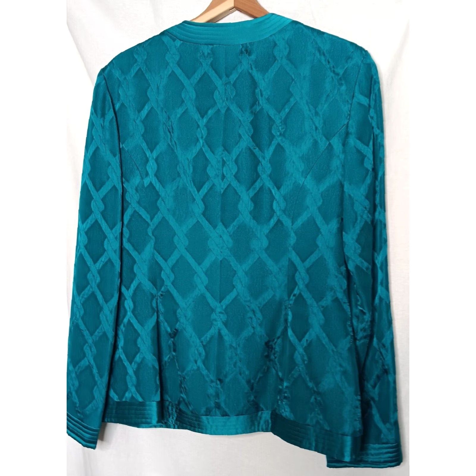 Vintage VINTAGE Anne Crimmins Umi Collections Skirt Suit Teal Silk 2 Piece Set Jacket, Skirt Womens Size 34" / US 12 / IT 48 - 3 Thumbnail