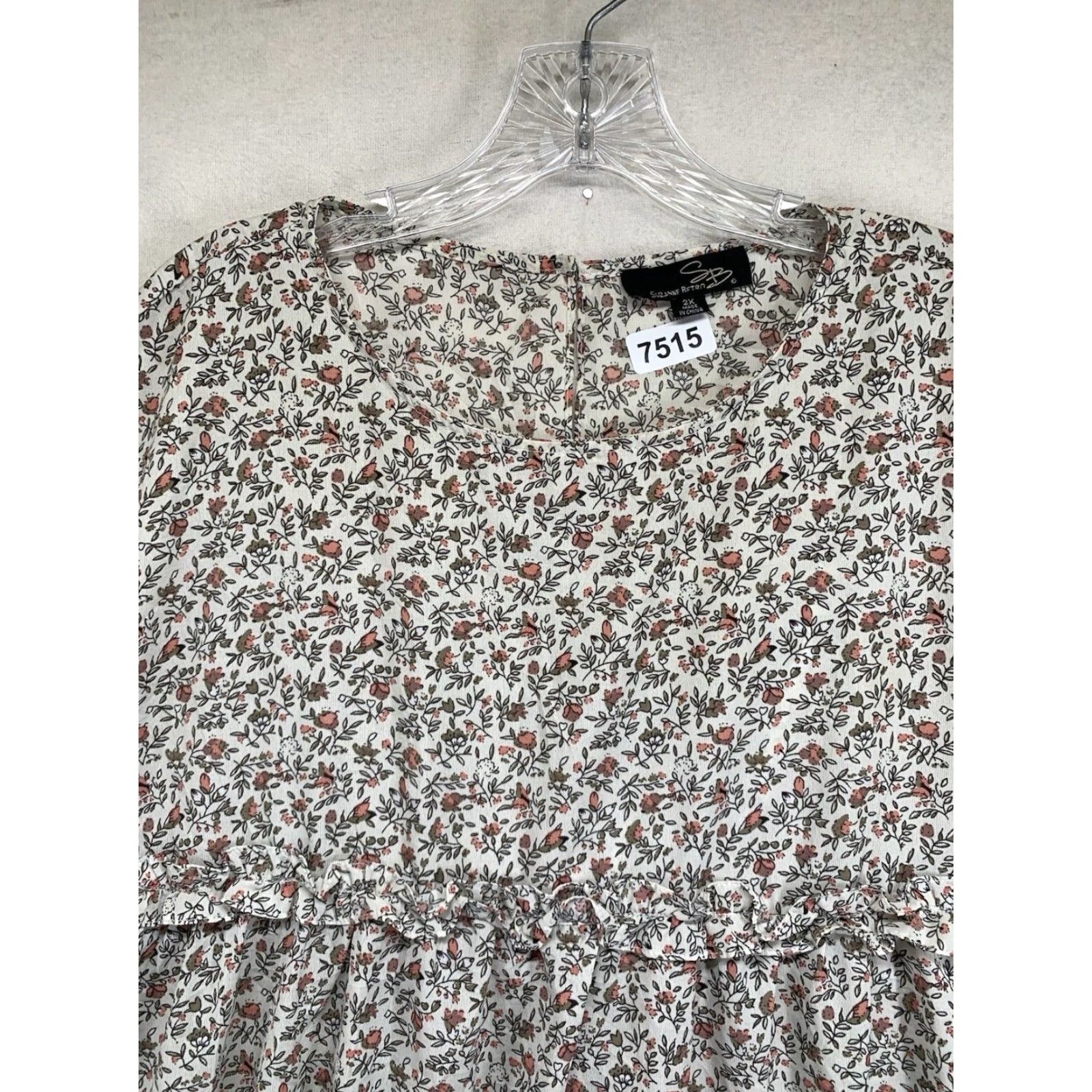 Vintage VINTAGE Suzanne Betro Women’s Plus Size 2X Floral Blouse Short Sleeve Rayon Summer Casual Women's Size XXL / US 16-18 / IT 52-54 - 3 Thumbnail