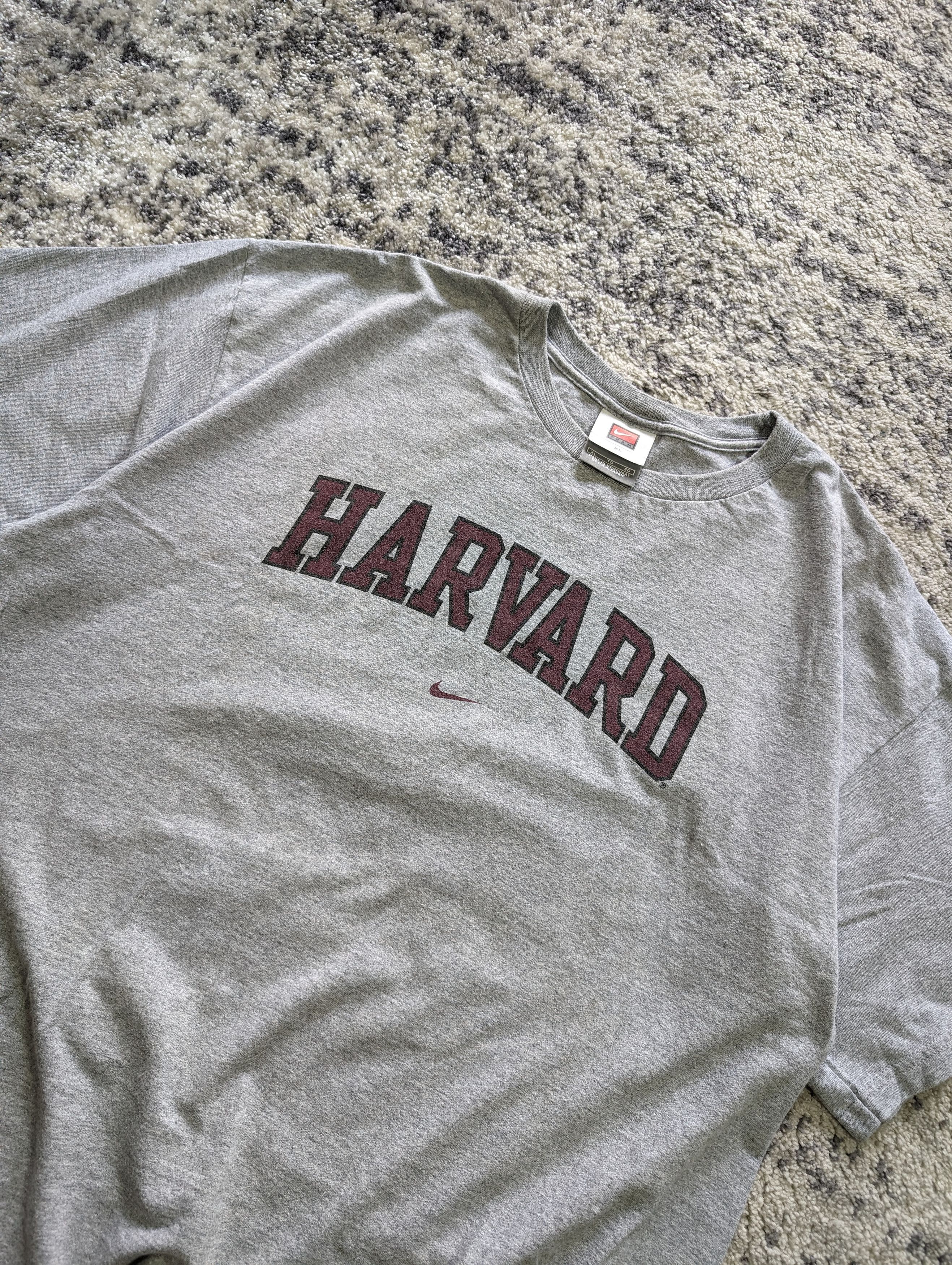 Nike × Vintage Harvard USA 90s Nike Team White Tag Central Swoosh t-shirt Size US XL / EU 56 / 4 - 1 Thumbnail
