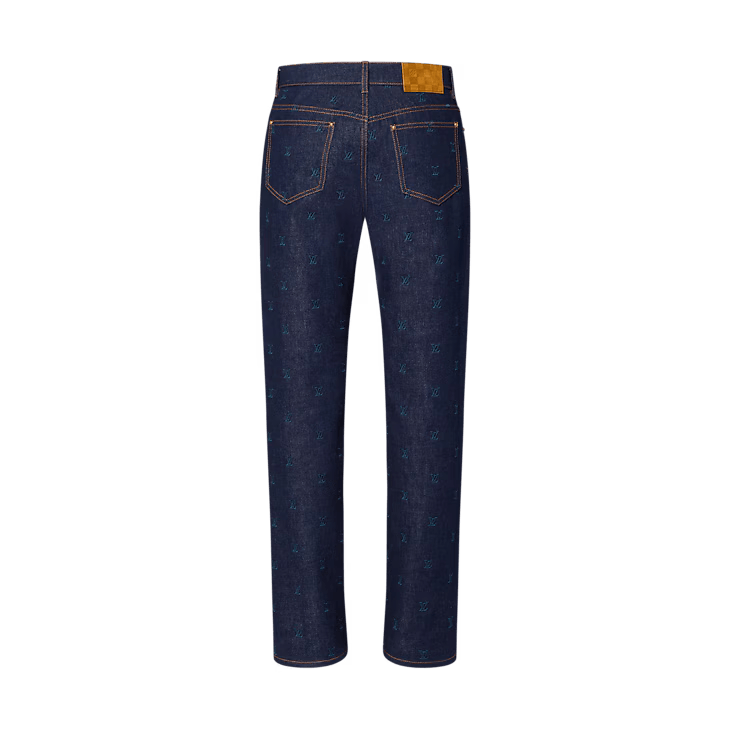 Louis Vuitton LV Blason Embroidered Denim Trousers Size US 30 / EU 46 - 3 Thumbnail