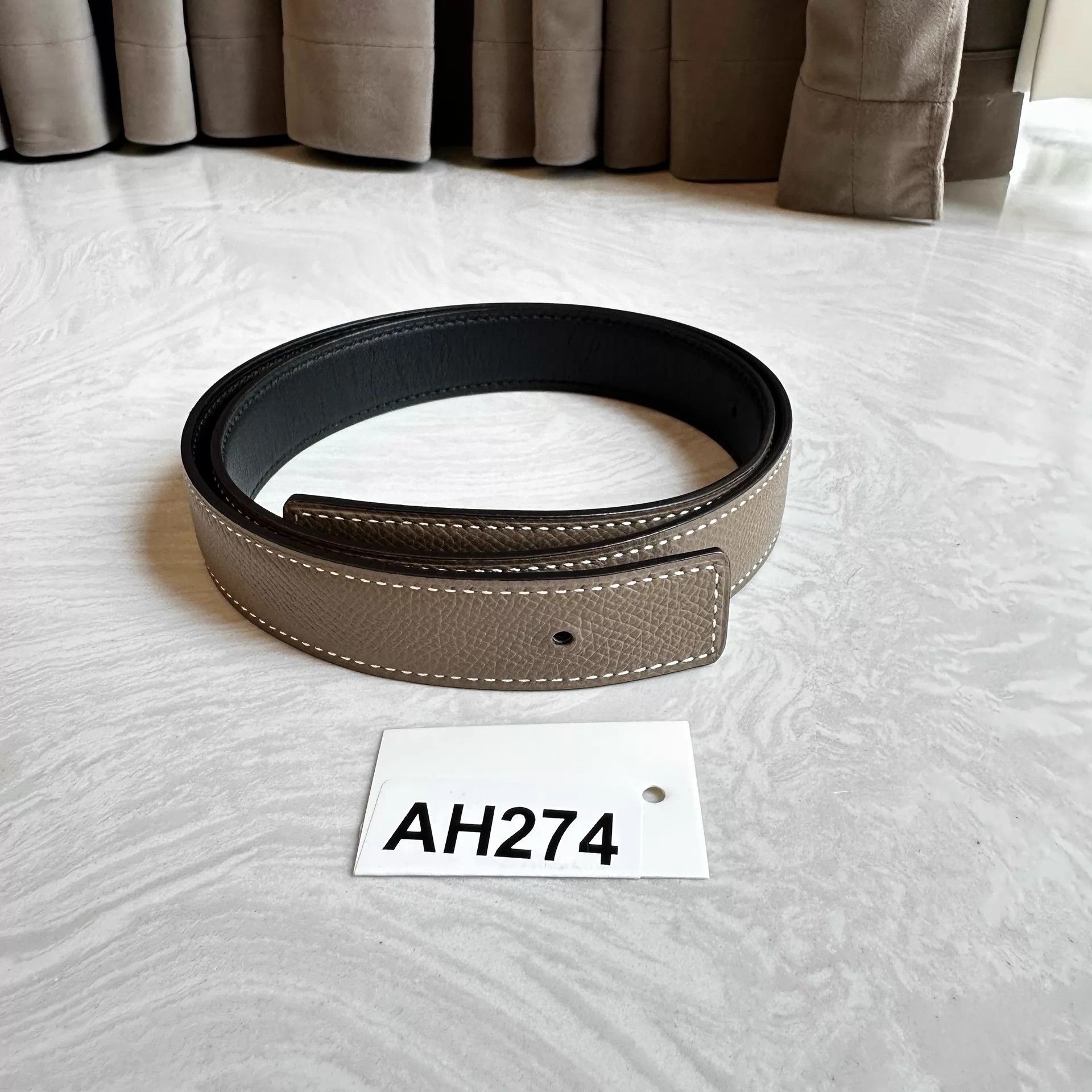 Hermes Men's Hermès U Stamp Belt 70 Custom Buckle AH274 Size ONE SIZE - 1 Thumbnail