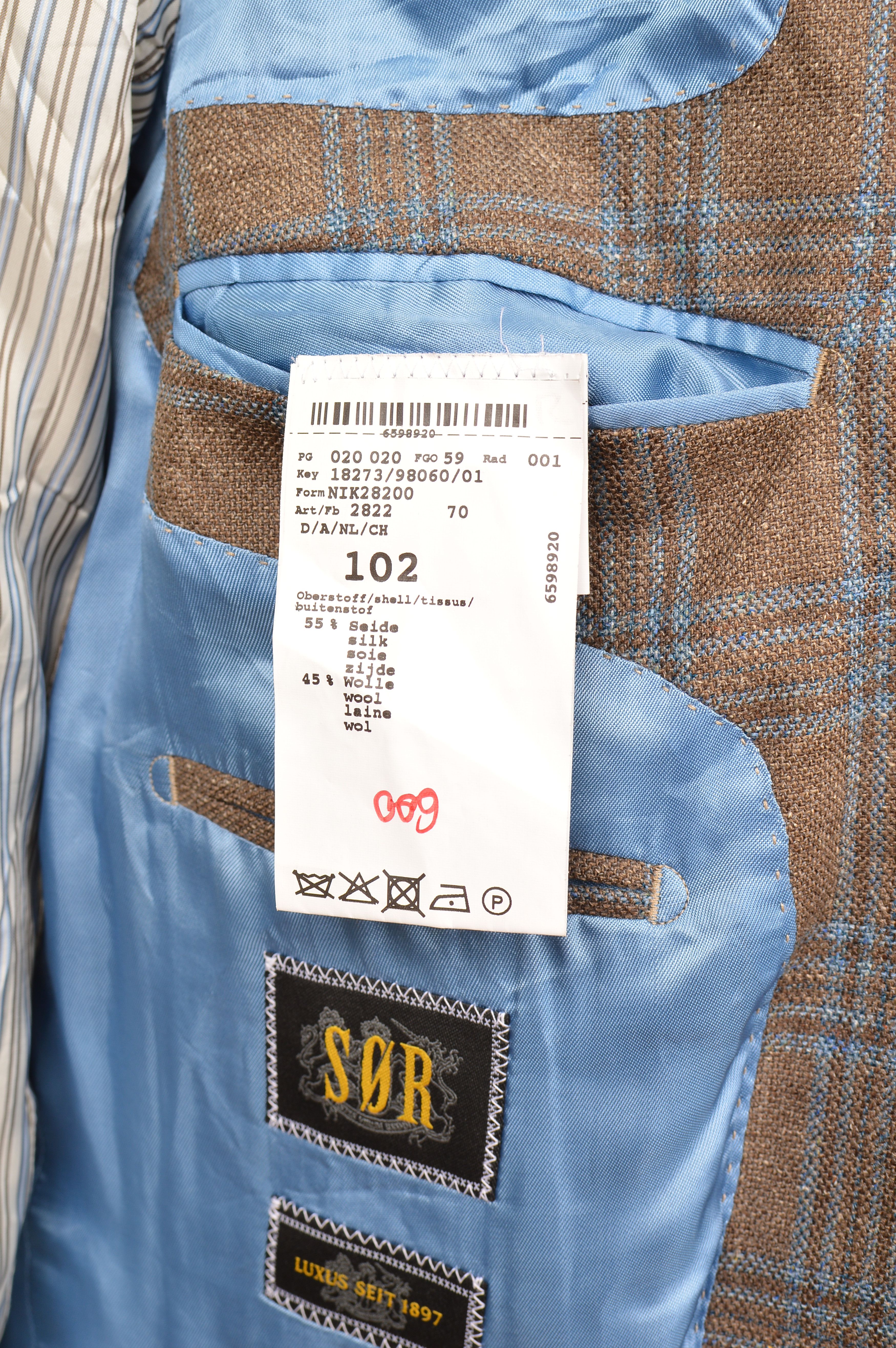 Other SOR Silk Wool Brown Check 2-Button Blazer Jacket Size 50R - 7 Thumbnail