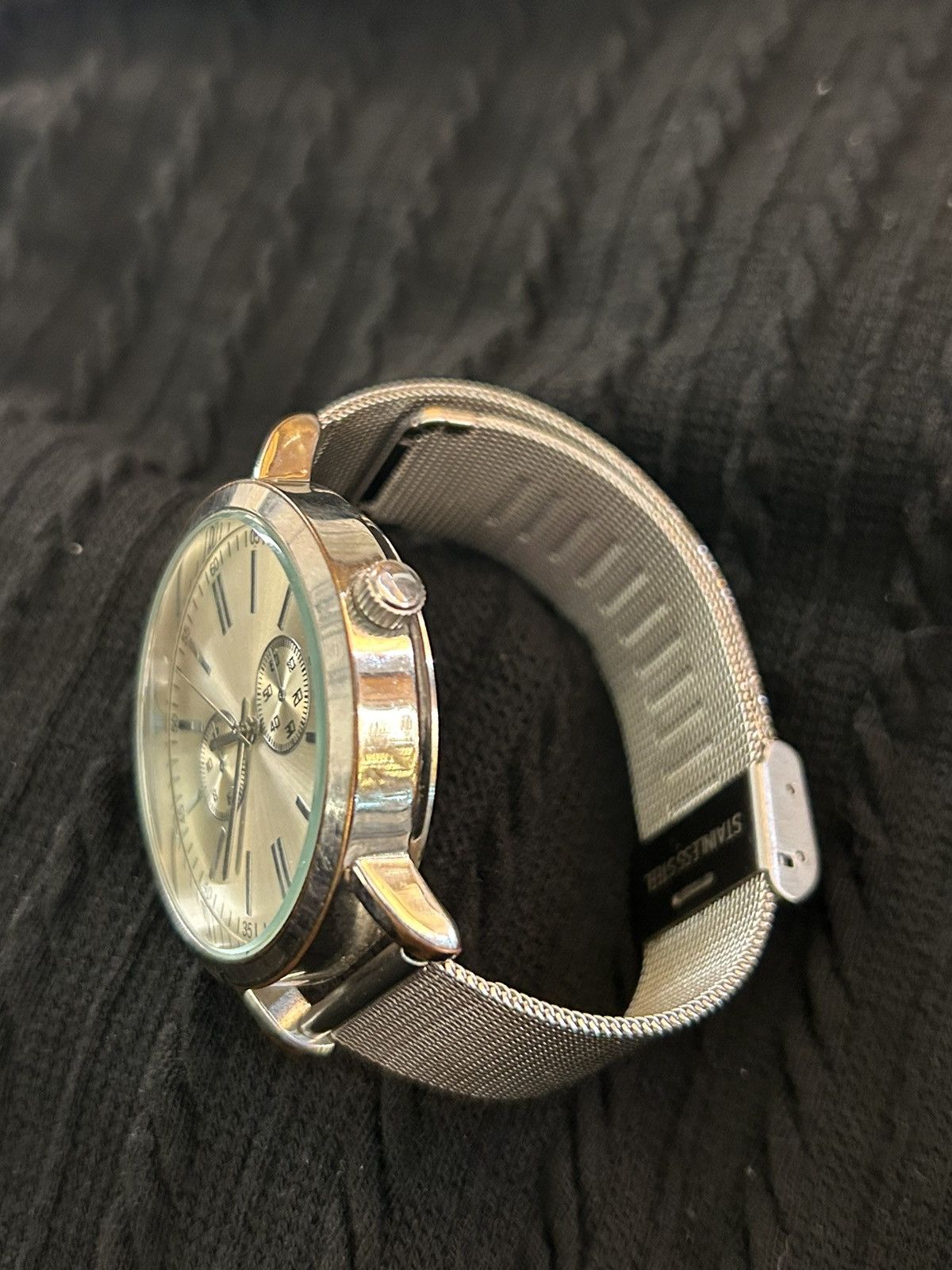 Aldo × Vintage Vintage ALDO UNISEX S-3775 Silver Mesh Metal Band Watch Size ONE SIZE - 7 Thumbnail