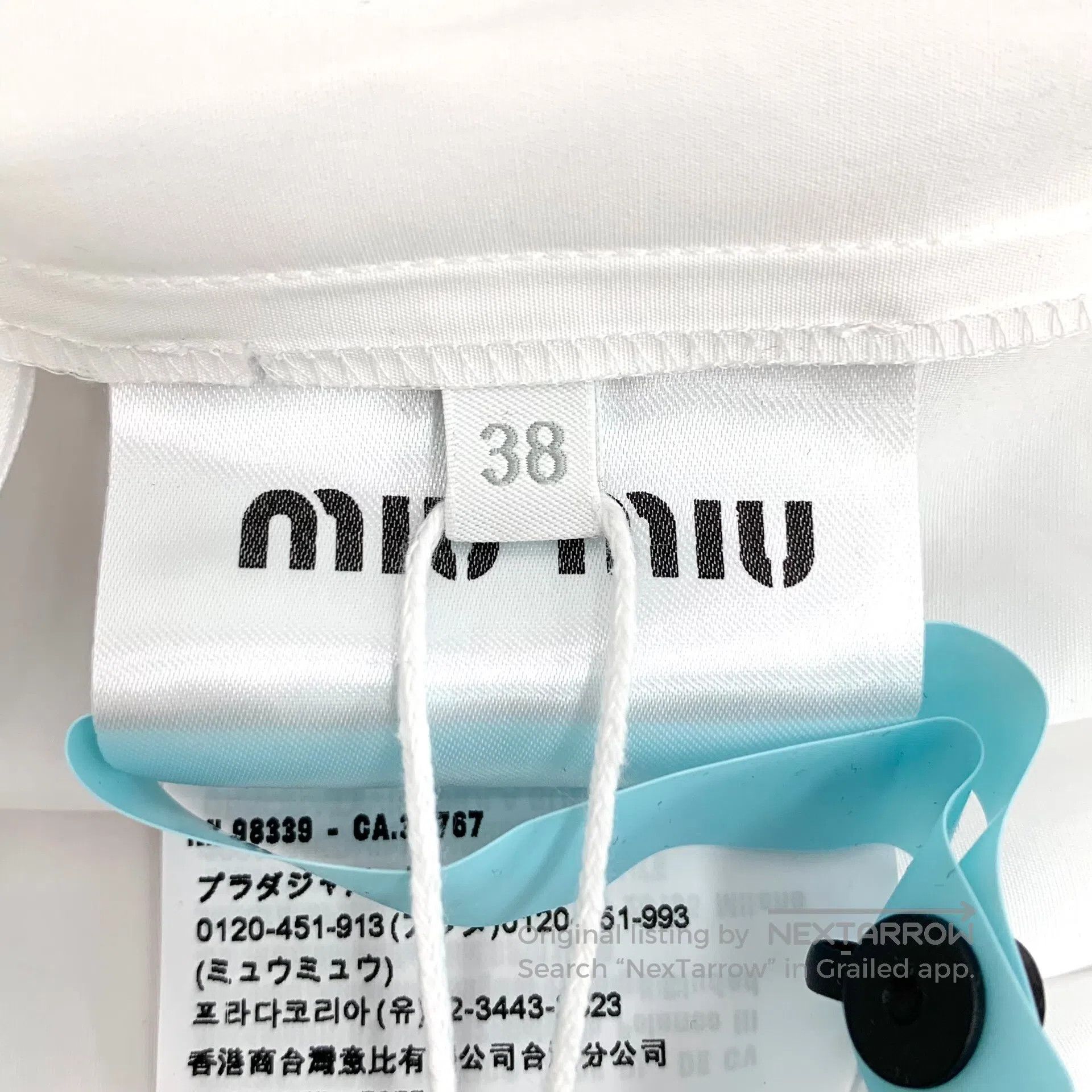 Miu Miu Miu Miu White logo letter embroidery cotton lapel single-b Size XS / US 0-2 / IT 36-38 - 8 Thumbnail