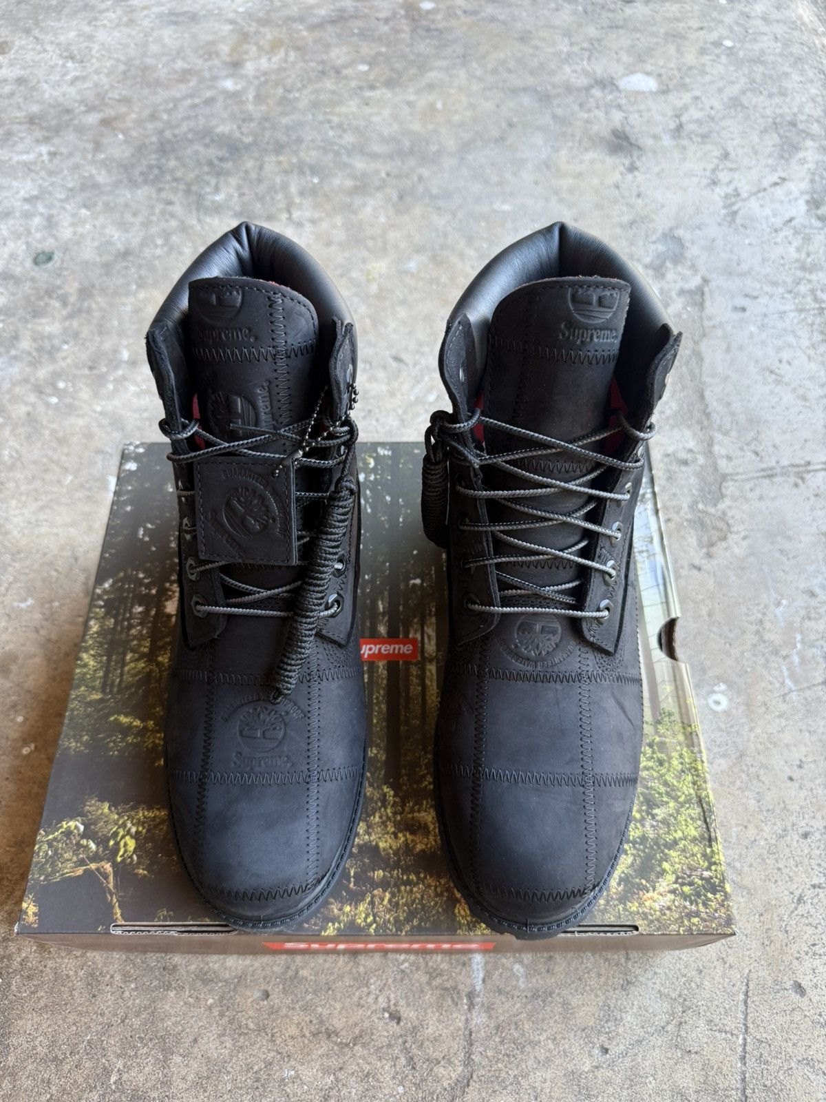 Supreme × Timberland Supreme FW 25 Black Patchwork Timberland boots Size US 8 / EU 41 - 3 Thumbnail