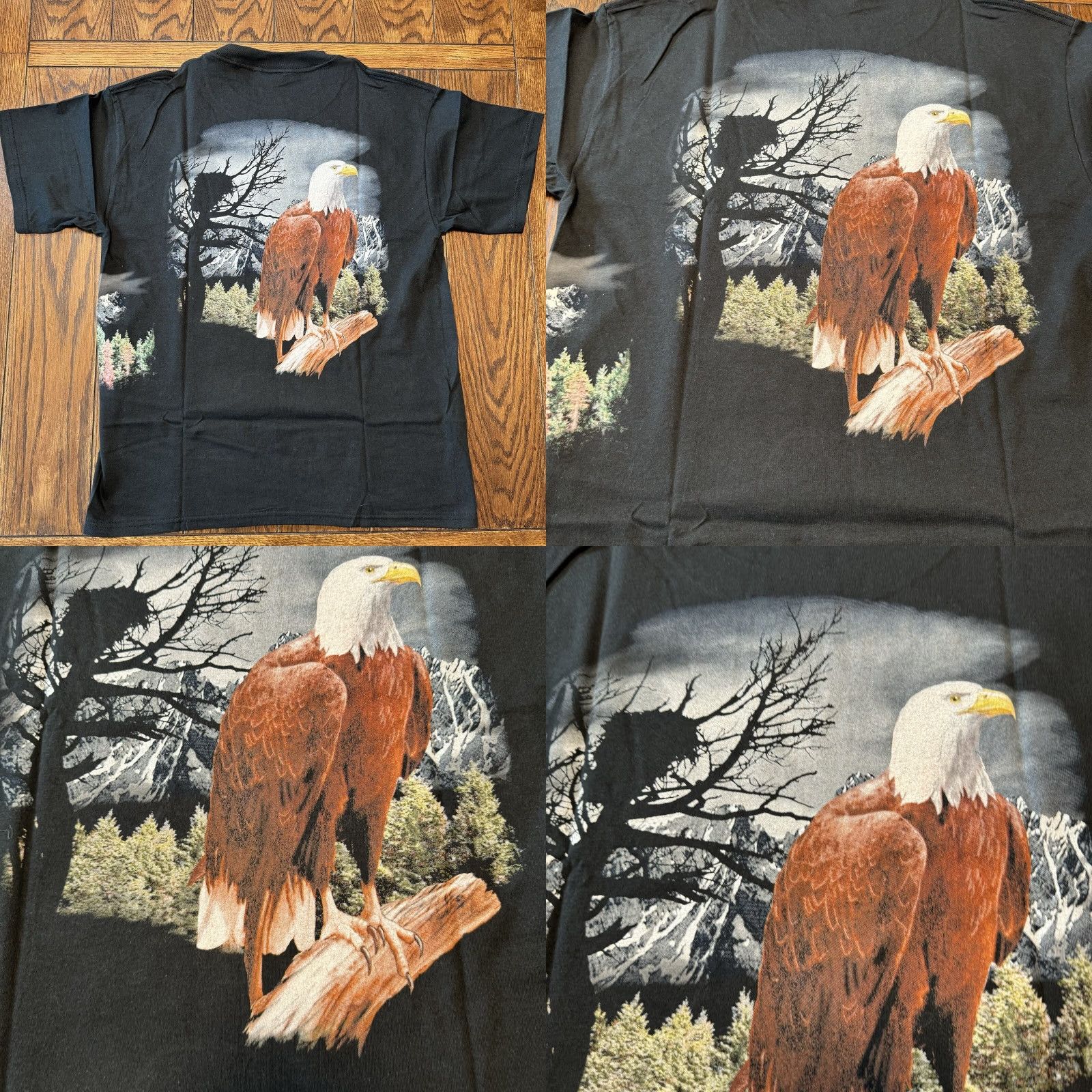 Vintage VINTAGE 90s Eagle All Over Print T Shirt Large Nature Wild Animal Flying Bird Mens Black Cotton TNT Crew Neck Short Sleeve 1990s 1990s Size US L / EU 52-54 / 3 - 8 Thumbnail