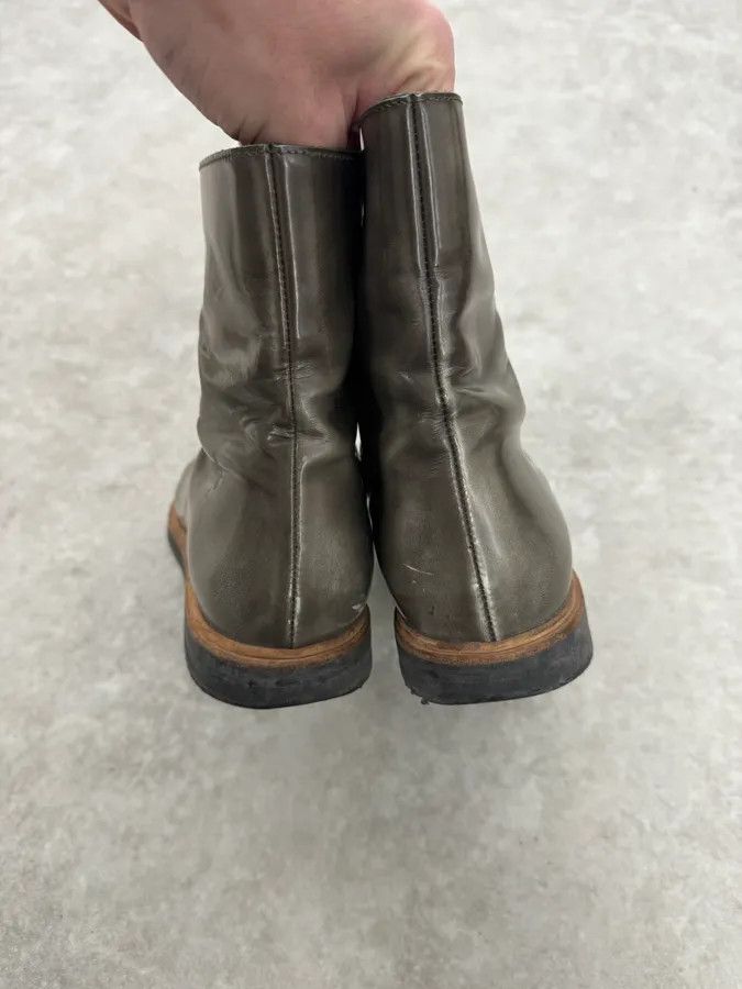Maison Margiela Maison Margiela Khaki Green Patent Leather Boots Size US 7 / IT 37 - 4 Thumbnail
