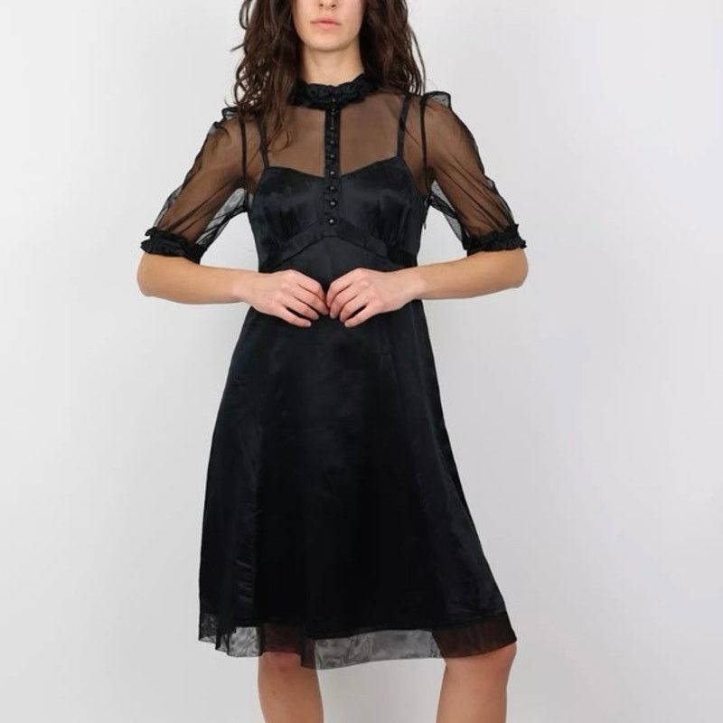 Marc Jacobs 100% Silk Black Mesh Neck Mini Dress sz 2 -  www.tropicalelitetours.com
