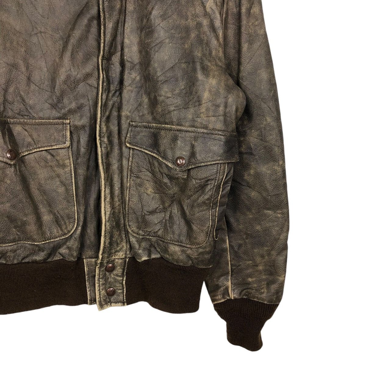 Vintage 🔥VINTAGE LEATHER JACKET BROOKS CRAFTED WITH PRIDE USA Size US M / EU 48-50 / 2 - 7 Thumbnail