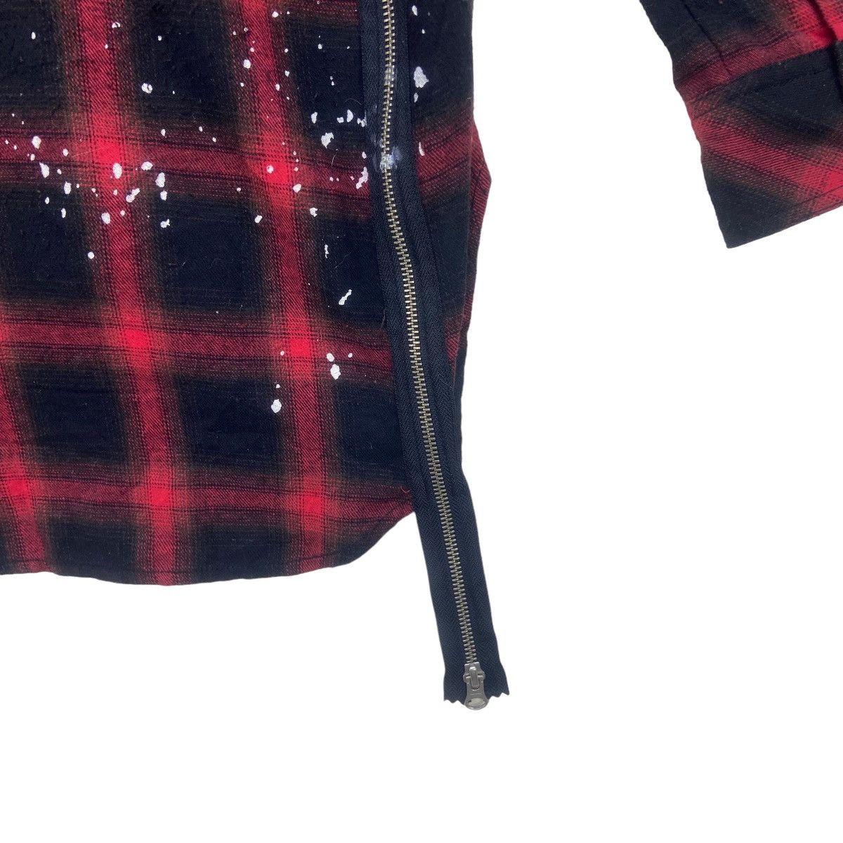 Flannel Japanese Brand Black Flame Gothic Punk Distressed Flannel Size US S / EU 44-46 / 1 - 16 Thumbnail