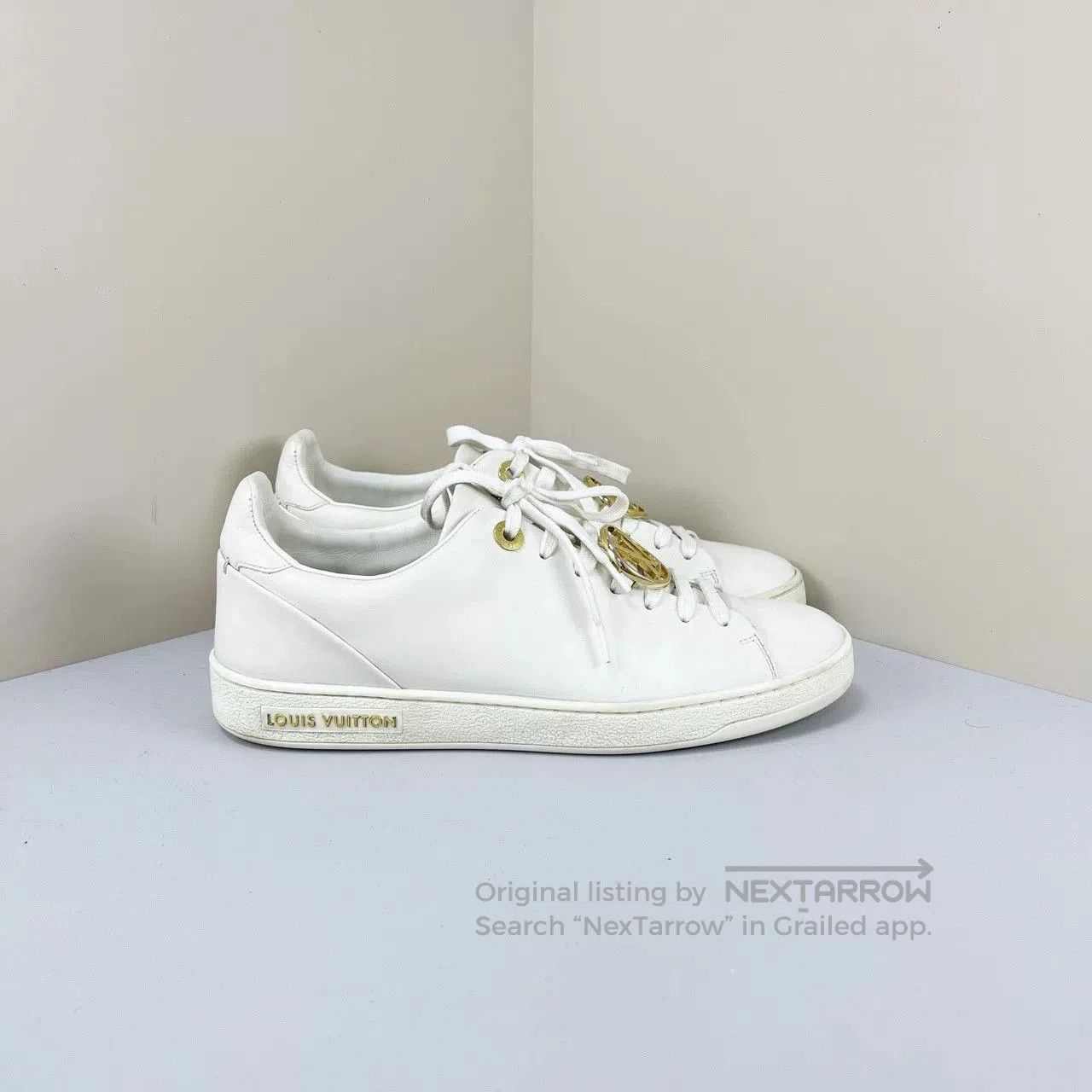 Louis Vuitton Louis Vuitton Metal Logo White Sneakers. Size US 5.5 / IT 35.5 - 4 Thumbnail