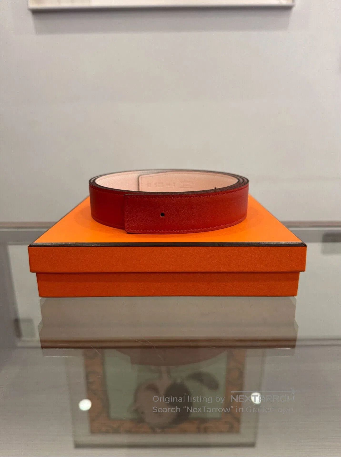 Hermes Hermes 3.2cm Red White Belt. Size ONE SIZE - 1 Thumbnail