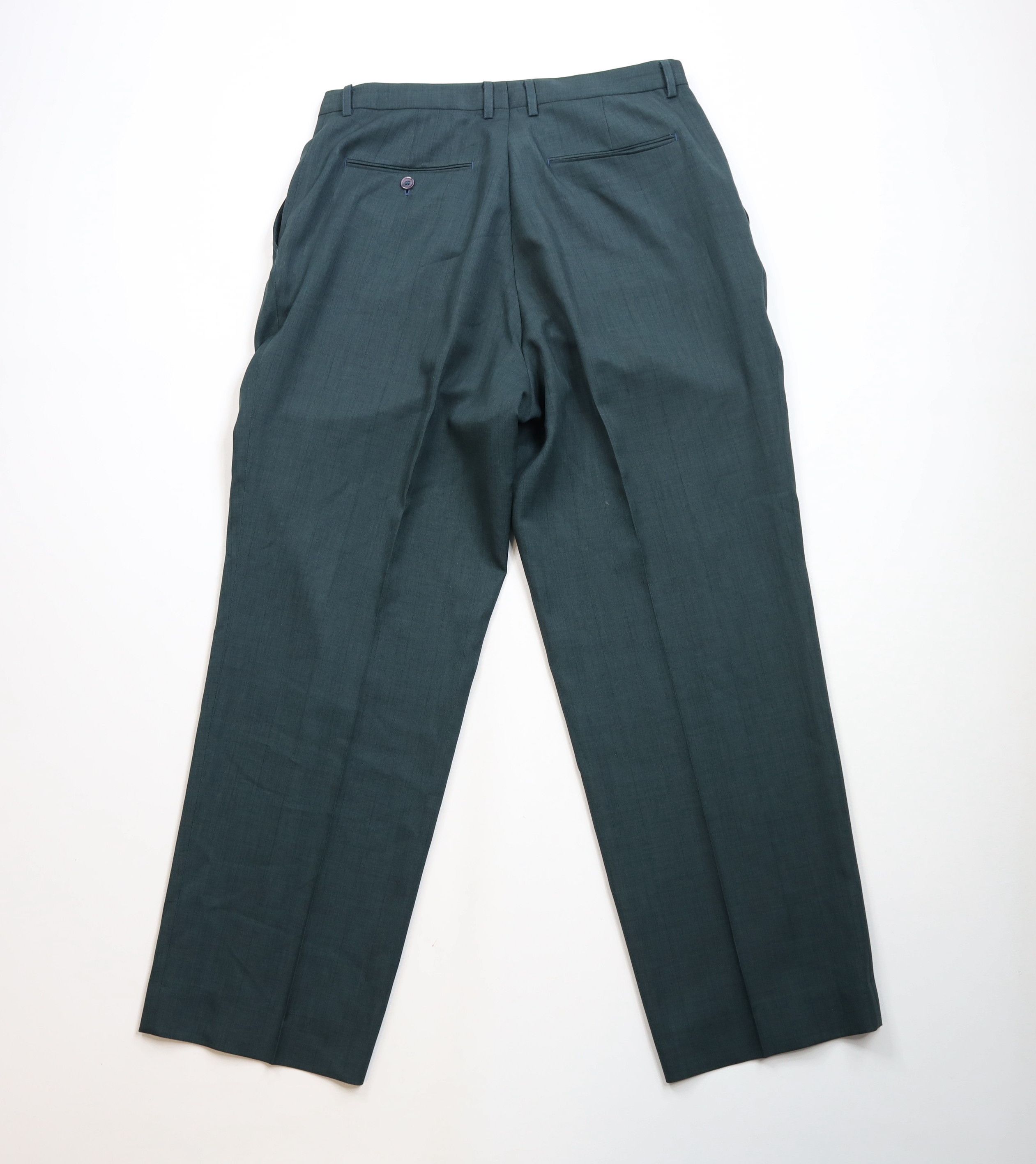 Vintage Vintage 90s Streetwear Pleated Wide Leg Chino Pants Green Size US 34 / EU 50 - 10 Thumbnail