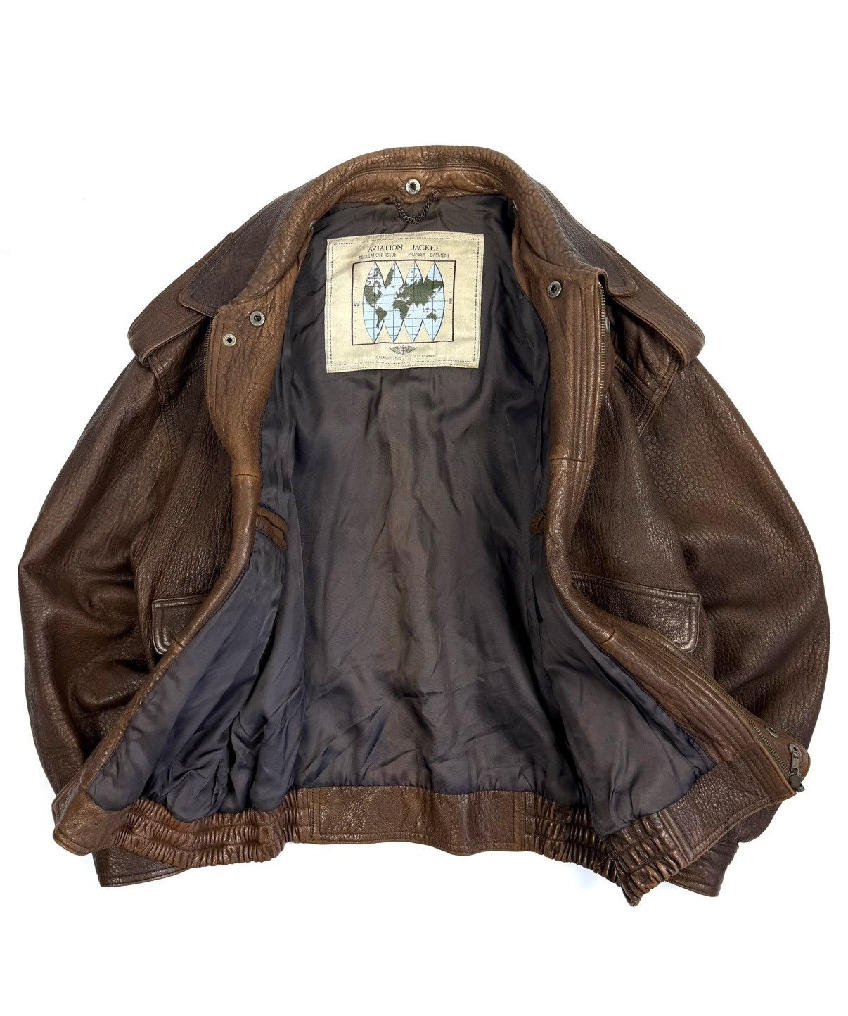 Japanese Brand St Michael Vintage Leather Aviation Bomber Jacket Japanese Size US L / EU 52-54 / 3 - 3 Thumbnail