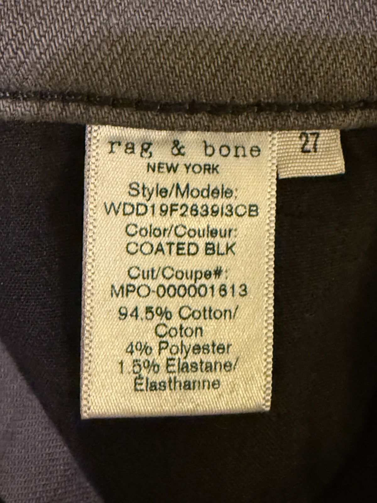 Rag & Bone Rag & Bone Nina Coated Black High-Rise Ankle Skinny Jean Size 27" / US 4 / IT 40 - 3 Thumbnail