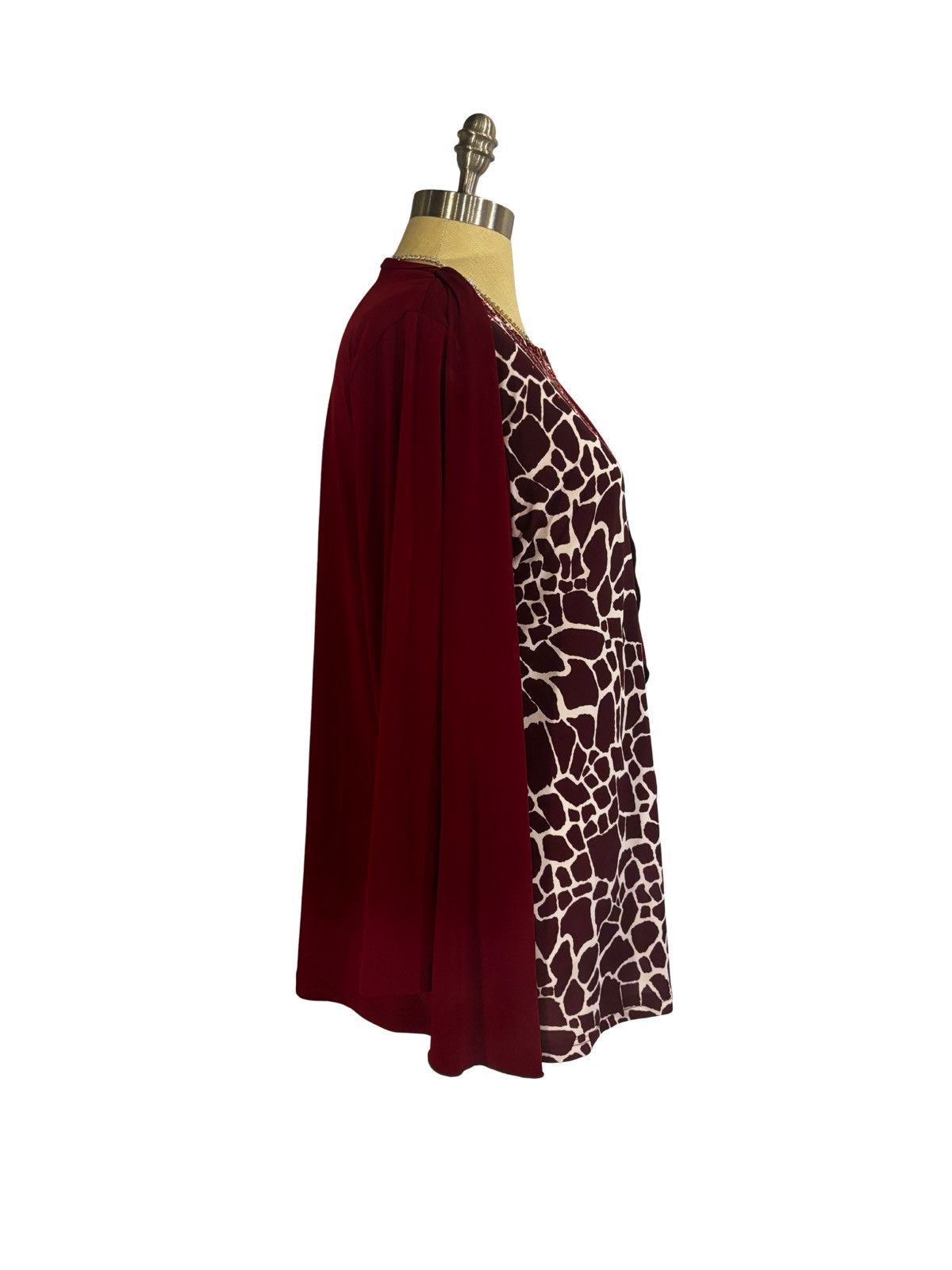 Other Burgundy cardigan Blouse w.beads details.wb2442 Size XXL / US 16-18 / IT 52-54 - 5 Thumbnail