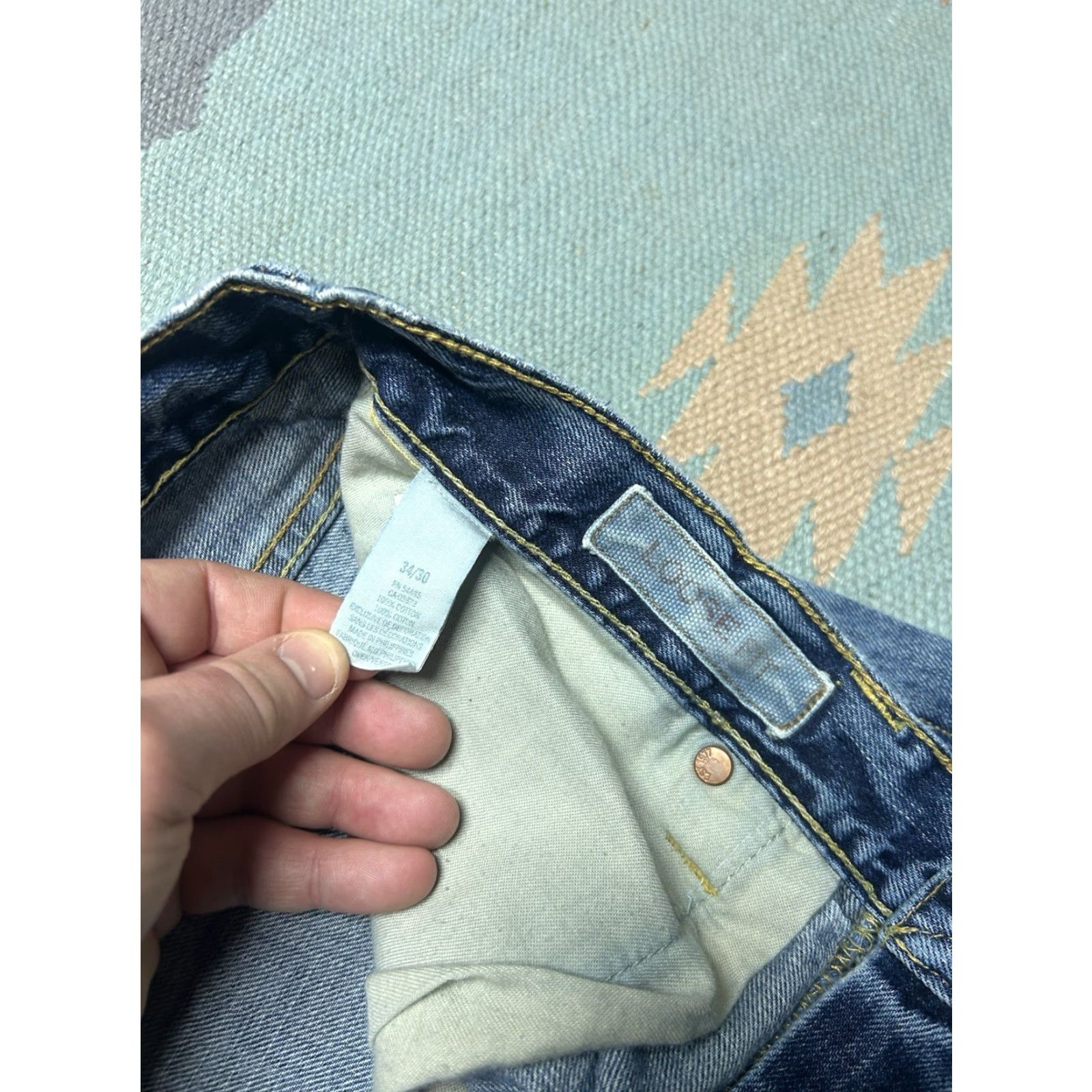 American Eagle Outfitters VINTAGE American Eagle Jeans Distressed Wide Leg Loose Fit Blue 36x29 Mens Denim Baggy 90s Straight"} Size US 36 / EU 52 - 8 Thumbnail