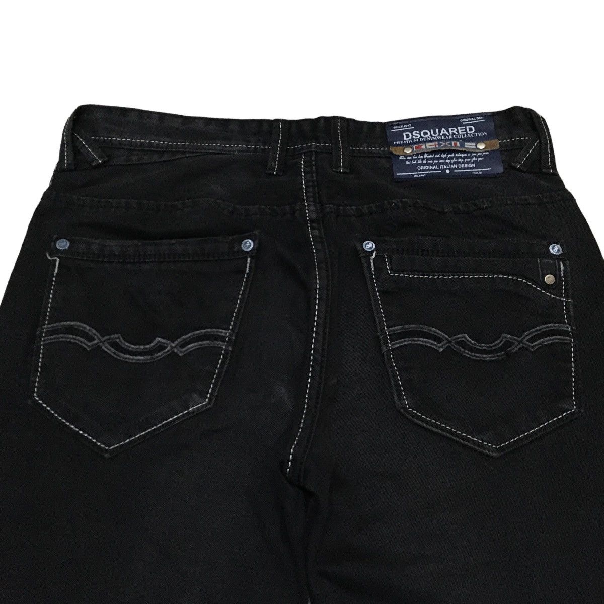 Dsquared2 Very Rare Design Vintage Brand Dsquared2 Waxed Jeans 2000s Size US 31 - 4 Thumbnail