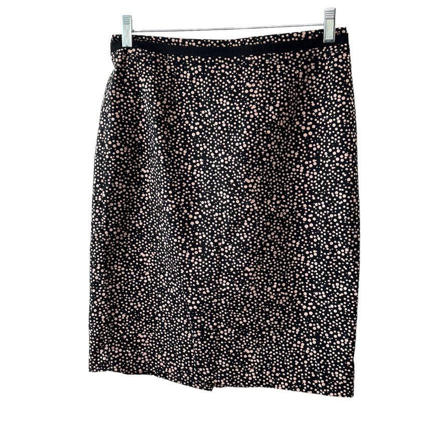 Boden BODEN Black & Pink Polka Dot Knee Length Pencil Skirt Sz 8 Size 30" / US 8 / IT 44 - 1 Thumbnail