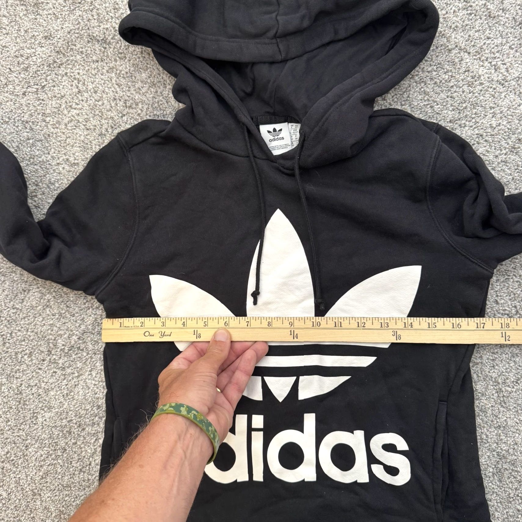 Adidas Adidas Hoodie Womens XS Black Trefoil Pullover Sweatshirt Spell Out Logo CE2408 Size XS / US 0-2 / IT 36-38 - 3 Thumbnail