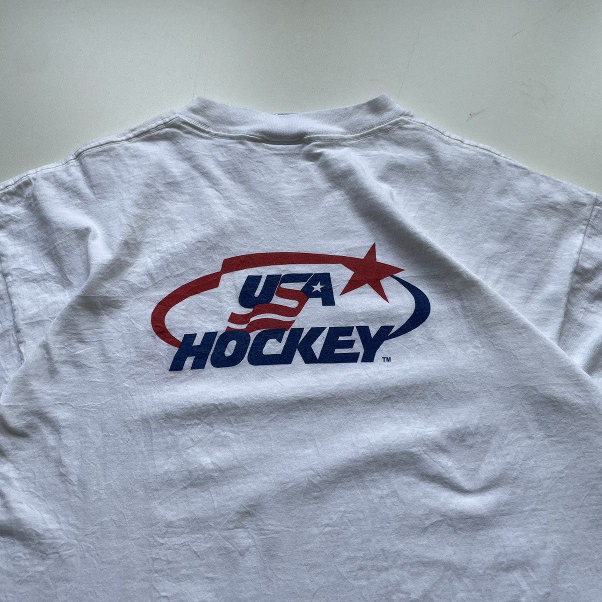 NHL Vintage 90s 2000s USA Hockey Graphic T Shirt XL Rare Size US XL / EU 56 / 4 - 2 Thumbnail