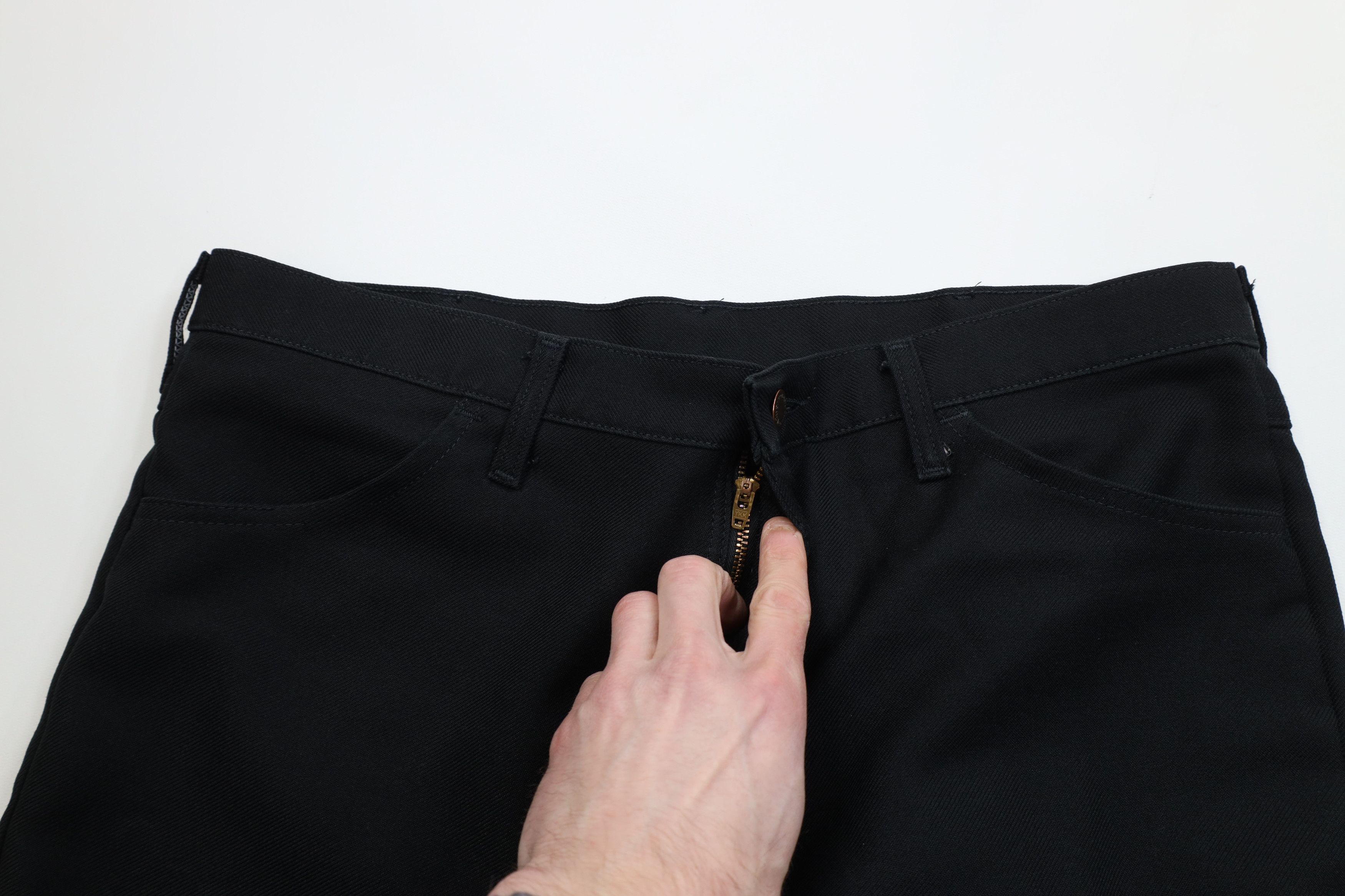 Wrangler Vintage 90s Wrangler Knit Flared Wide Leg Chino Pants Black Size US 38 / EU 54 - 7 Thumbnail