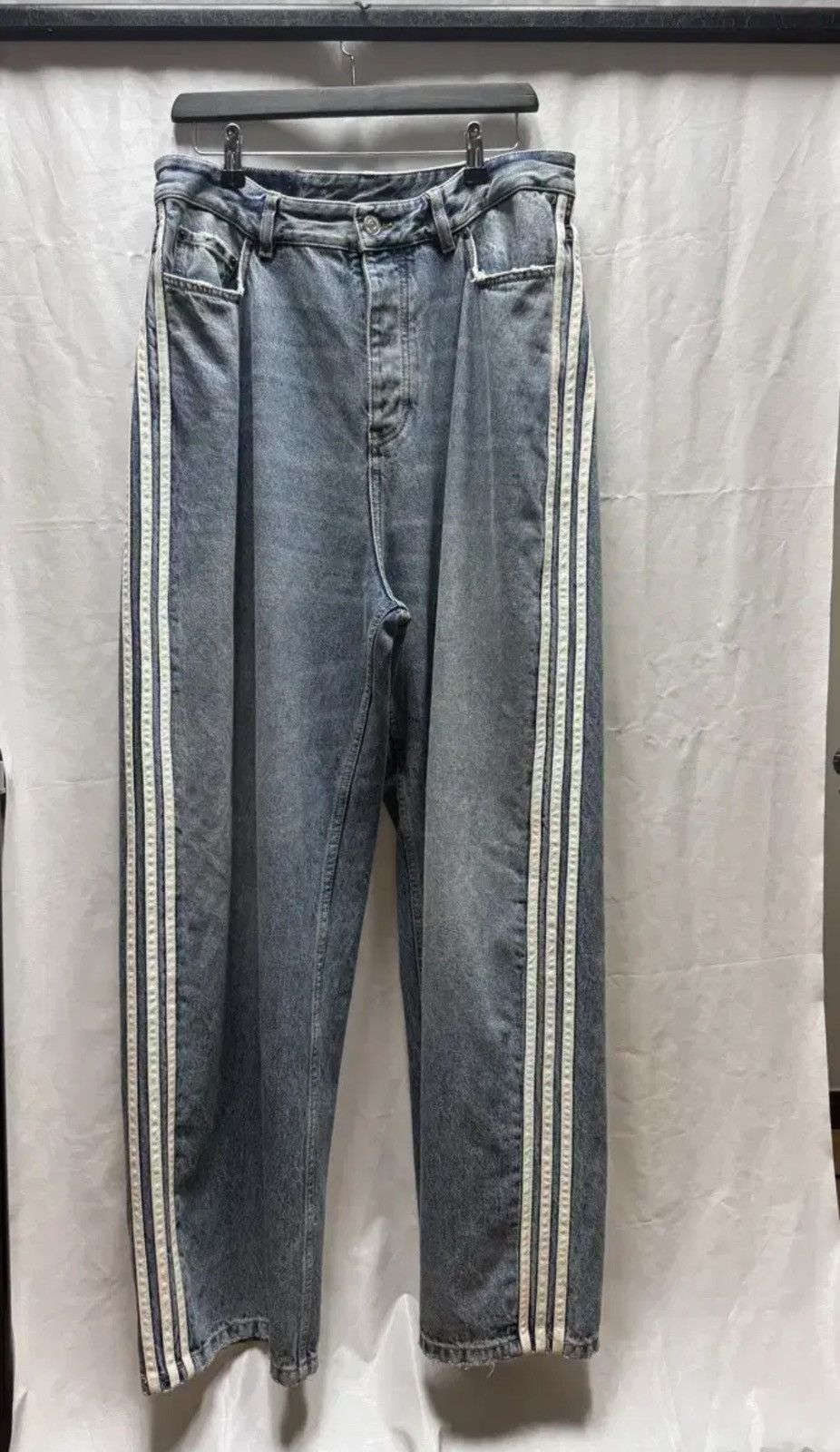 Balenciaga Adidas Denim Baggy Pants Blue