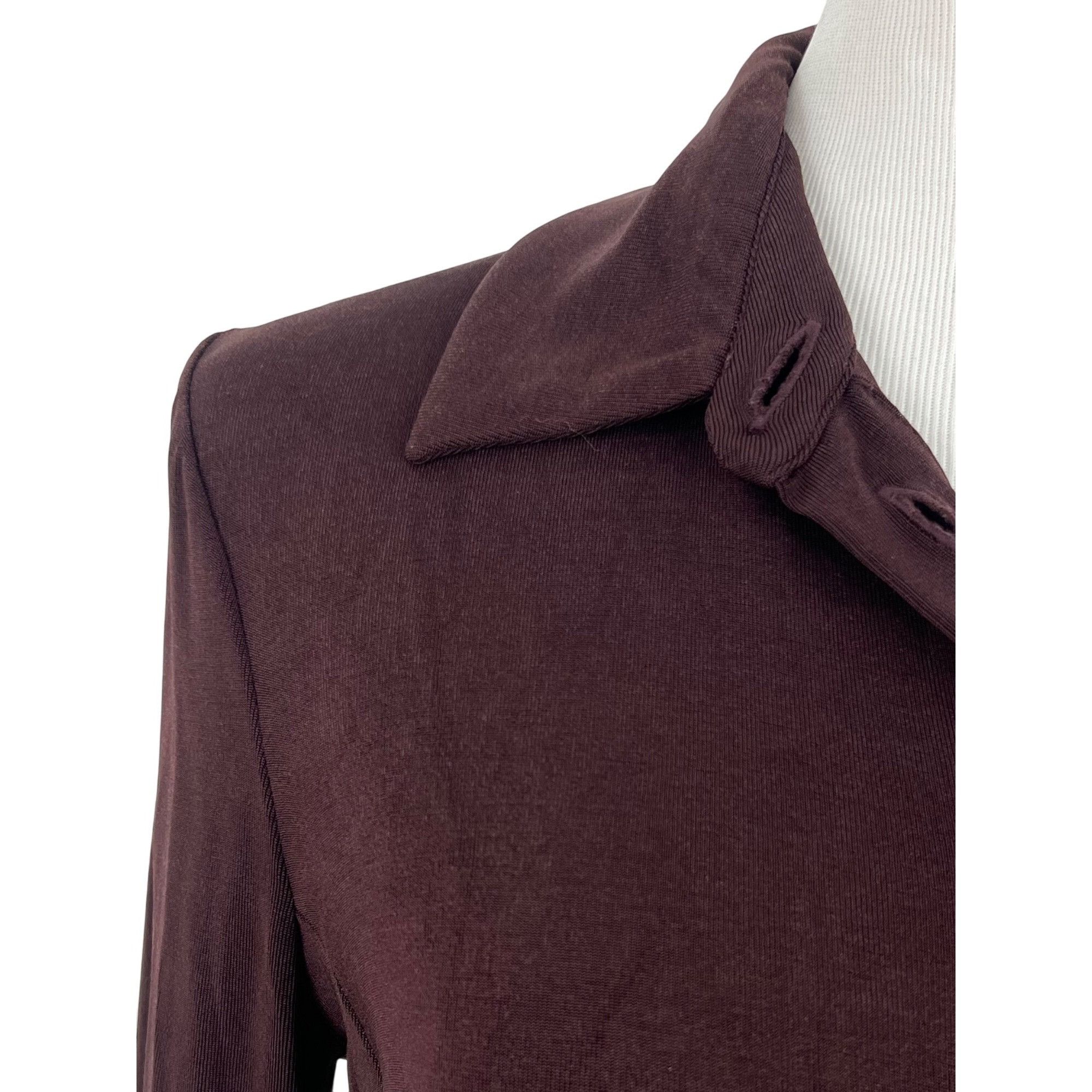 Emporio Armani VTG Armani Oxblood Button-Up Top | Office Siren Old Money Fe Size M / US 6-8 / IT 42-44 - 3 Thumbnail