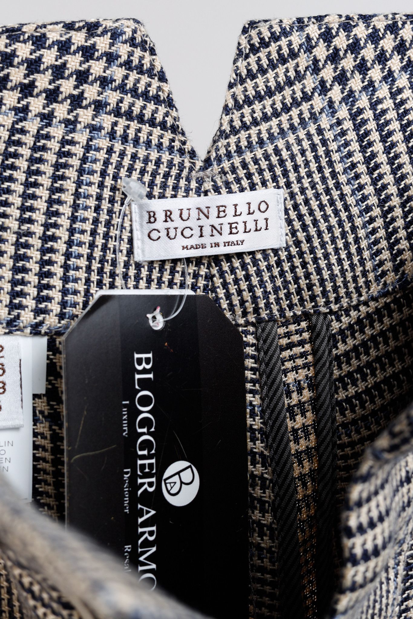 Brunello Cucinelli Brunello Cucinnelli SS/19 Beige & Black Linen Check Trousers Size 27" / US 4 / IT 40 - 10 Thumbnail