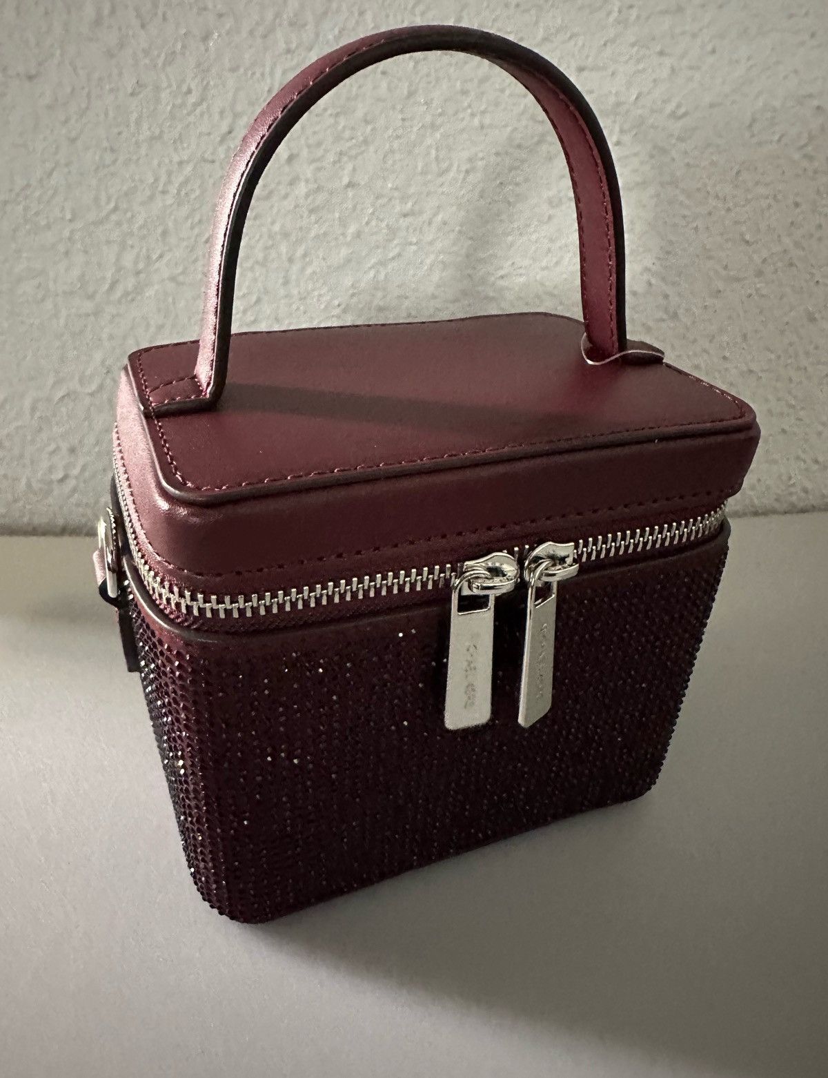 Michael Kors Sandrine Small Box Crossbody Bag With Cristal In Oxblood Size ONE SIZE - 13 Thumbnail