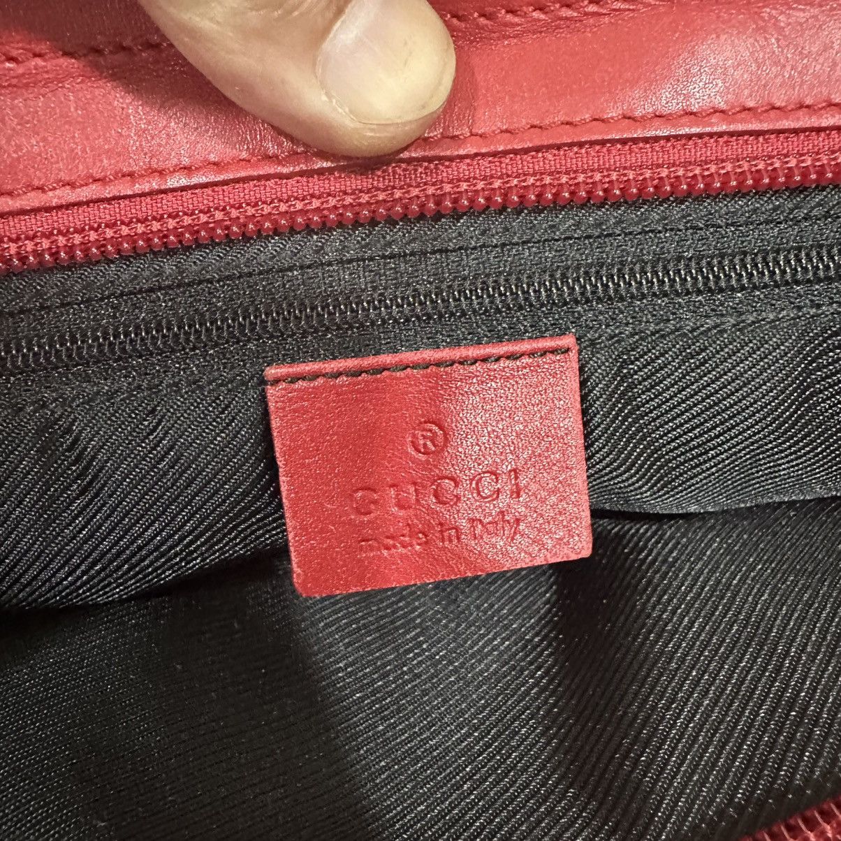 Gucci ‼️YES‼️ GUCCI GG MONOGRAM CANVAS RED LEATHER TOTE HANDBAG Size ONE SIZE - 10 Thumbnail