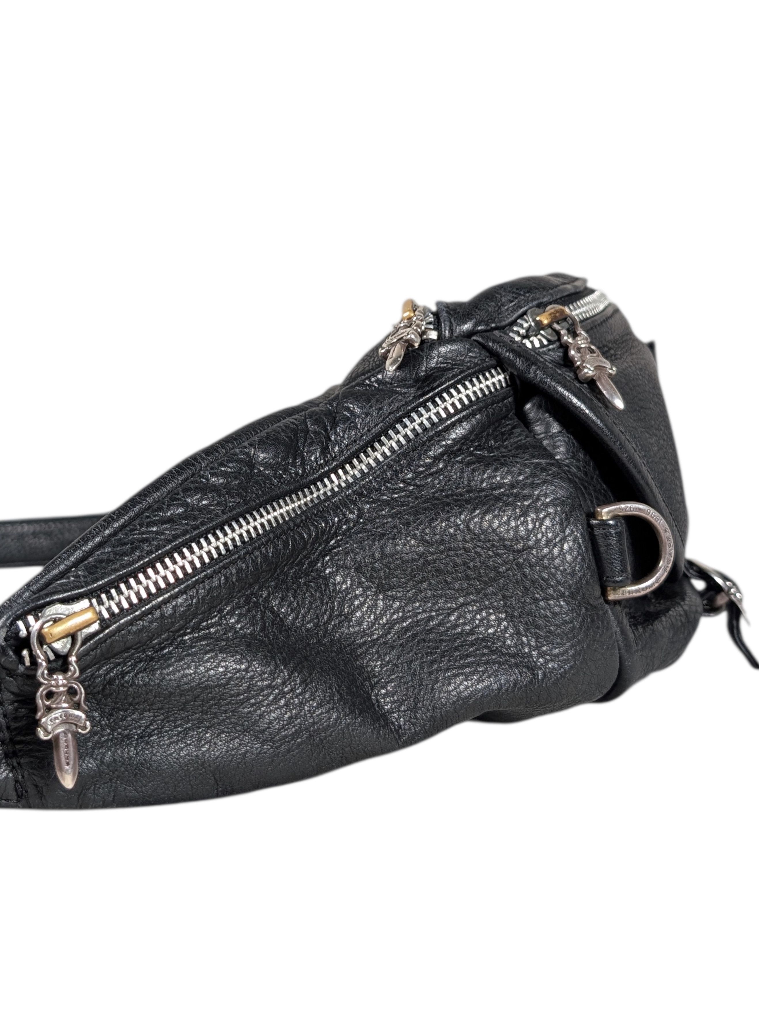 Chrome Hearts SNAT PACK #1 MESSENGER SHOULDER BAG WAIST BAG BLACK LEATHER Size ONE SIZE - 6 Thumbnail