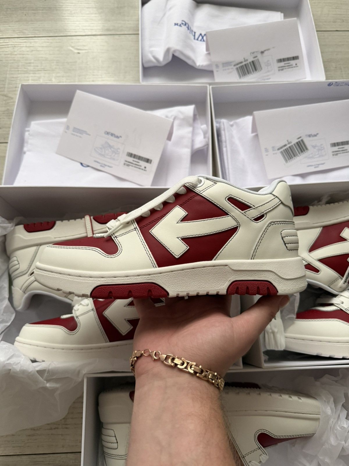 Off-White Off White Out Off Office Whute Burgundy Size US 9 / IT 39 - 3 Thumbnail