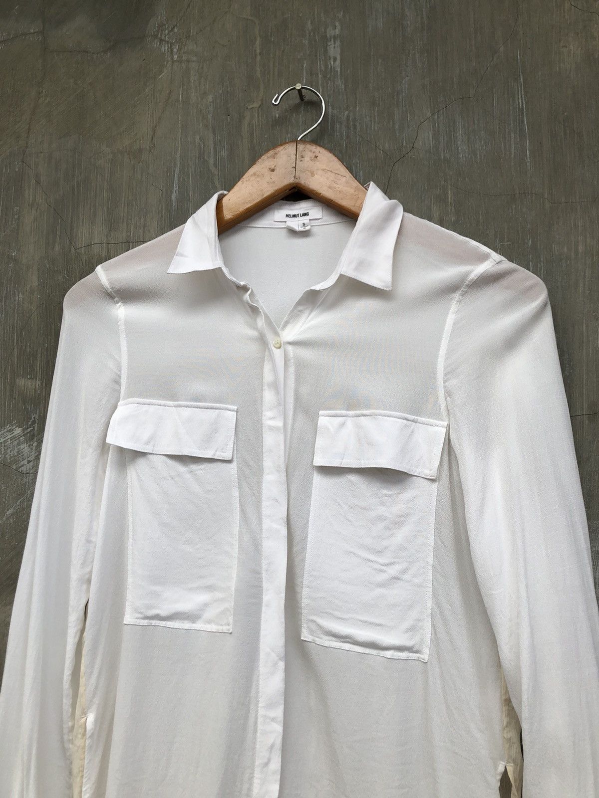 Helmut Lang Helmut Lang Broken White Button Up Shirt Size S / US 4 / IT 40 - 2 Thumbnail