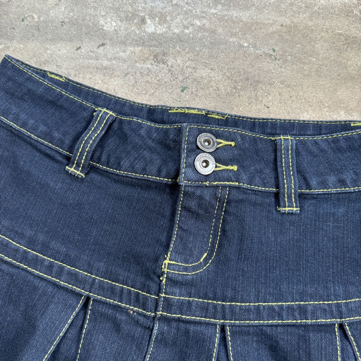 Vintage Vintage Y2K Clockhose Denim Mini Skirt Size 25" / US 0 / IT 36 - 4 Thumbnail