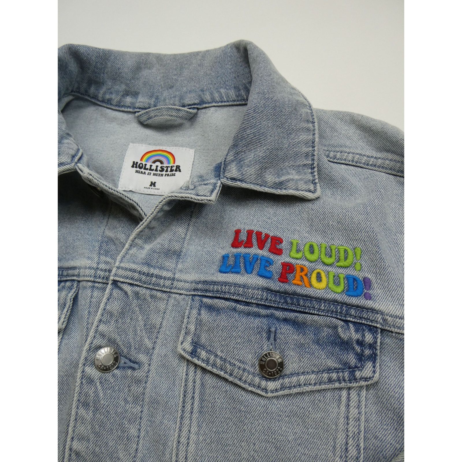 Hollister HOLLISTER denim jacket, Live Loud, Live Proud, medium, NEW Size US M / EU 48-50 / 2 - 2 Thumbnail