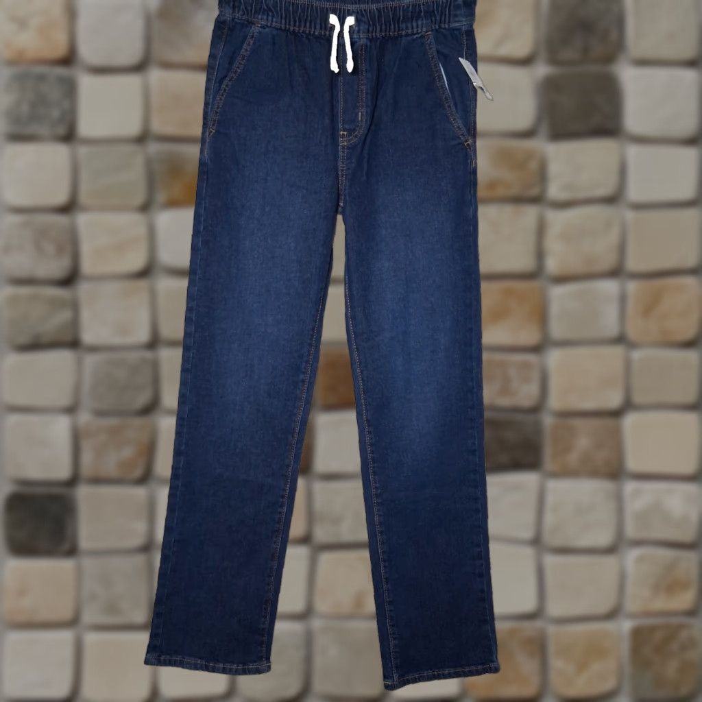 Old Navy Old Navy Jeans Women Large Pull On Straight Dark Wash Blue Denim Elastic NEW Size 36" / US 14 / IT 50 - 1 Thumbnail